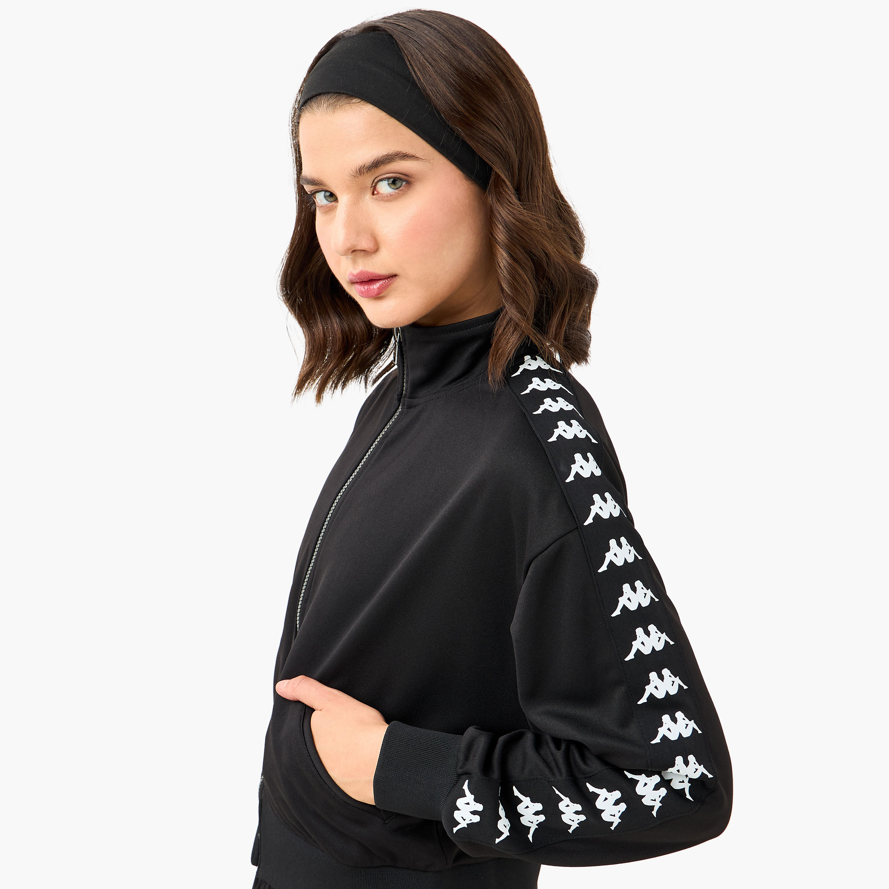 Kappa Tape Detail Jacket with High Neck-women-clothing-sportswearandactivewear-hoodiesandsweatshirts-image-4