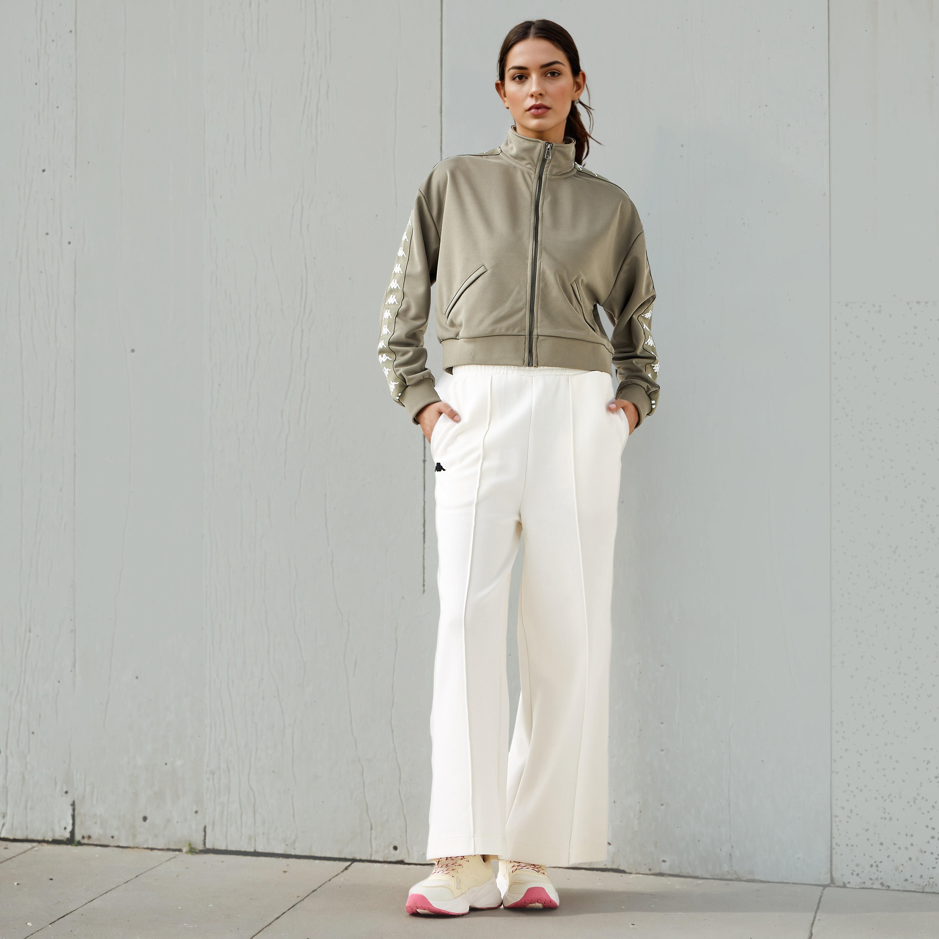 Kappa Tape Detail Jacket with High Neck-women-clothing-sportswearandactivewear-hoodiesandsweatshirts-image-2