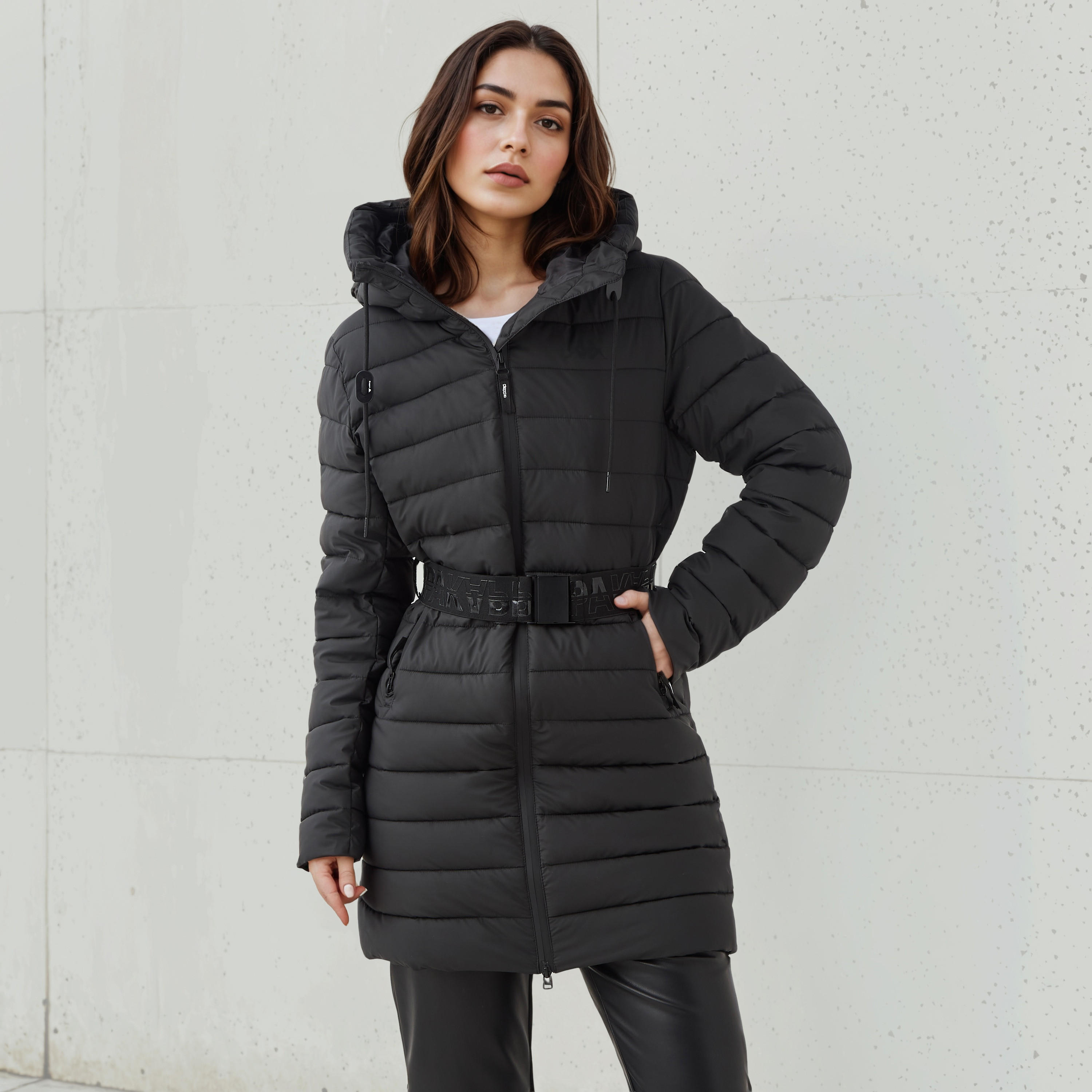 جاكيت طويل منفوخ بحزام للنساء من كابا-women-clothing-sportswearandactivewear-coatsandjackets-jackets-image-1