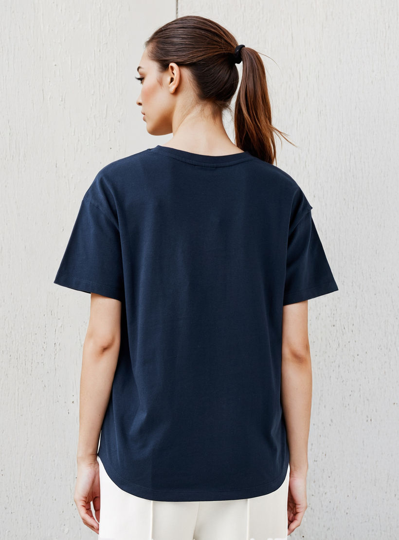 تيشيرت بقصة عادية من كابا-women-clothing-tshirts-image-3