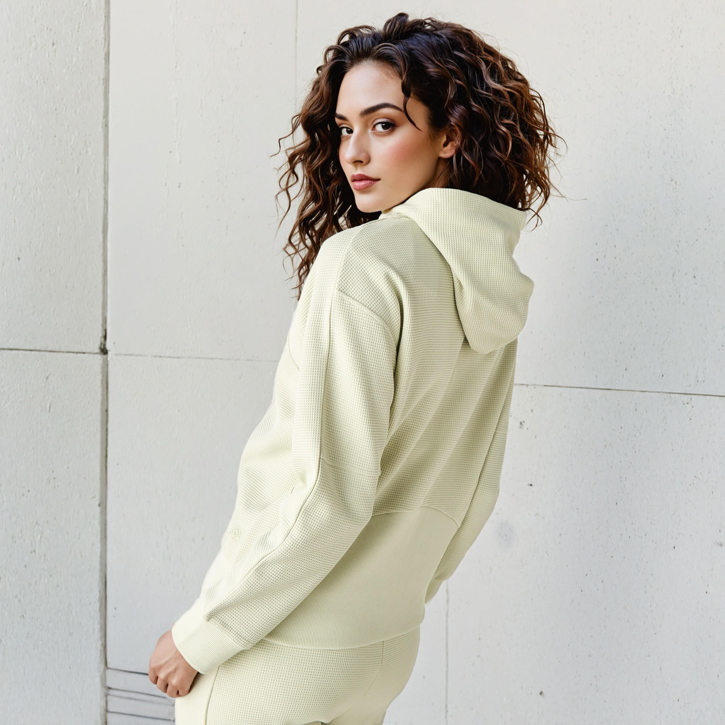 هودي وافل بارز الملمس للنساء من كابا-women-clothing-sportswearandactivewear-hoodiesandsweatshirts-image-3