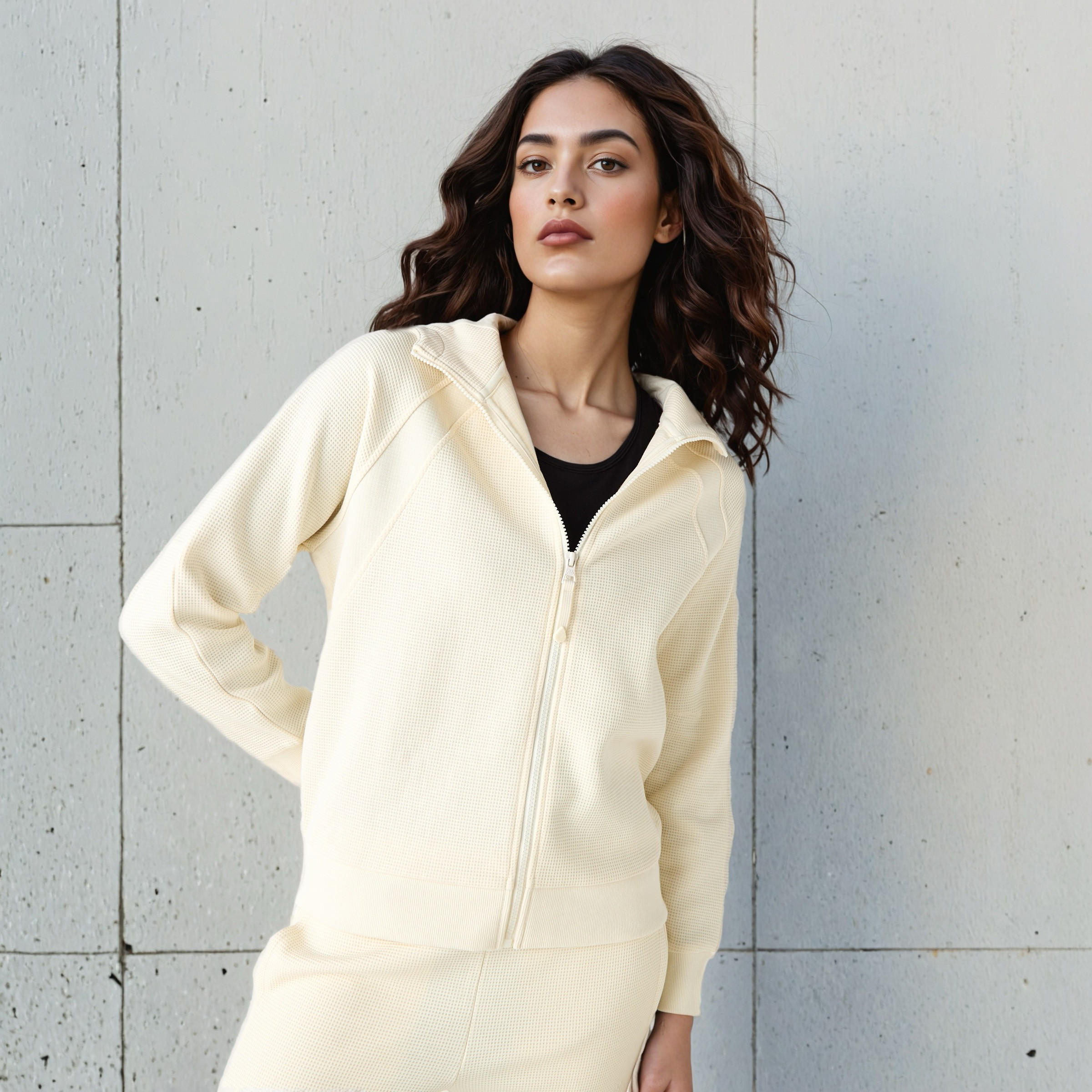 Kappa Women's Waffle Textured Hoodie-women-clothing-sportswearandactivewear-hoodiesandsweatshirts-image-1