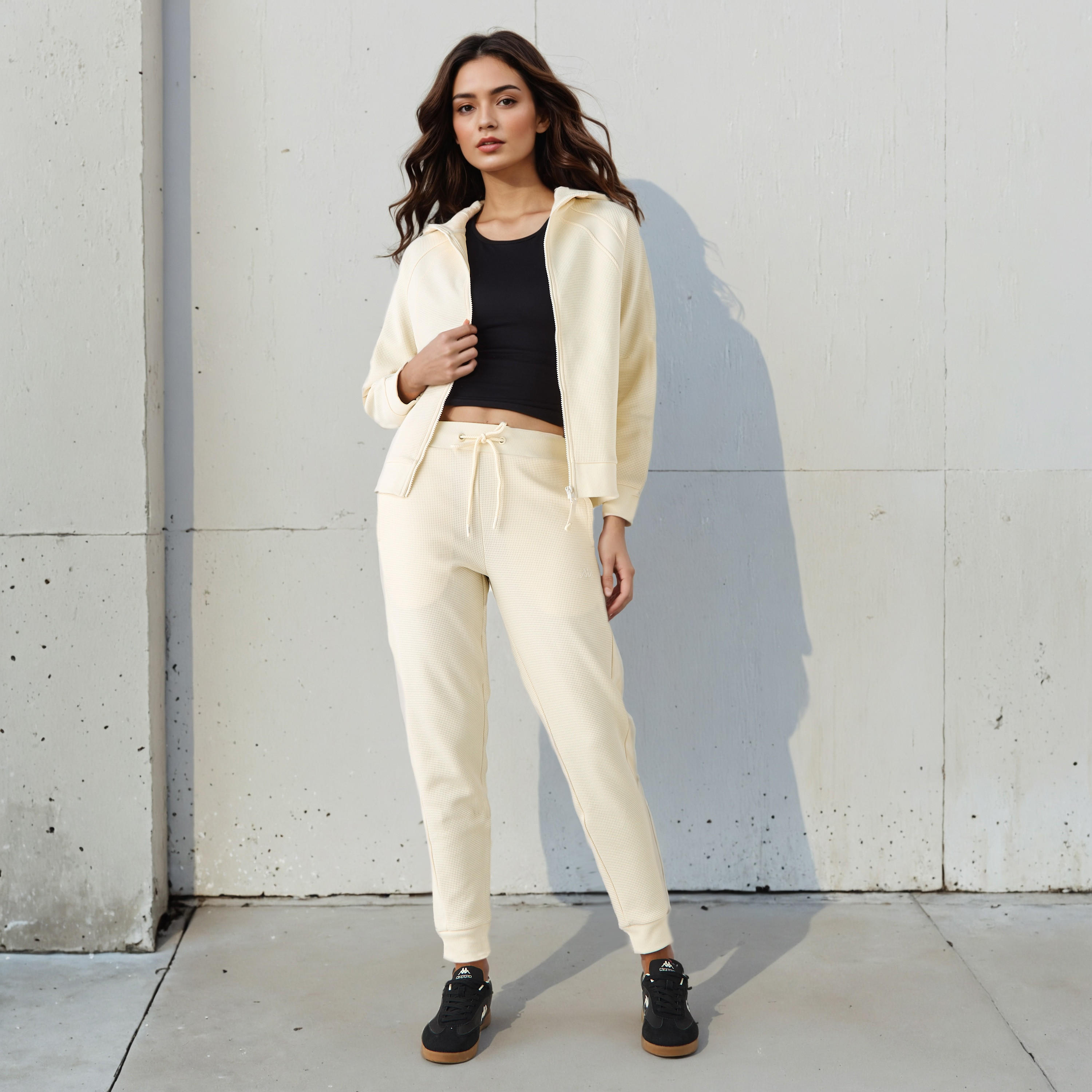 هودي وافل بارز الملمس للنساء من كابا-women-clothing-sportswearandactivewear-hoodiesandsweatshirts-image-2