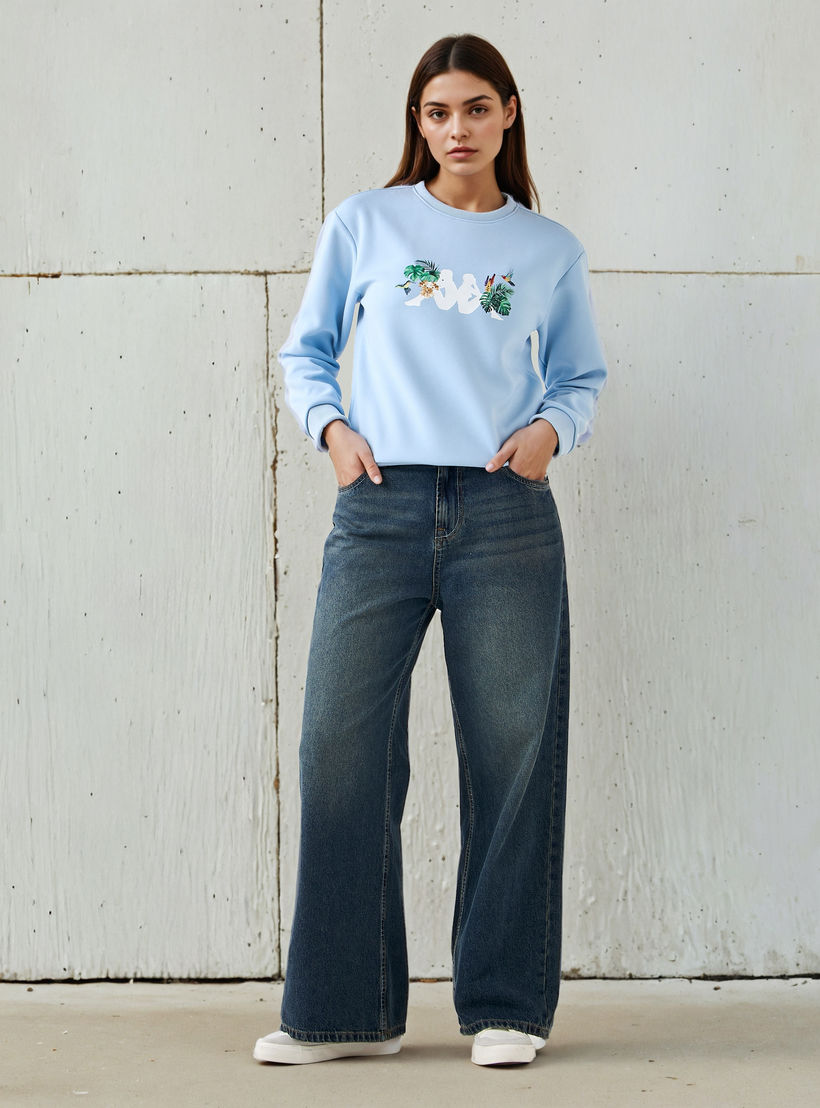 سويت شيرت بطبعات استوائية للنساء من كابا-women-clothing-sportswearandactivewear-hoodiesandsweatshirts-image-2