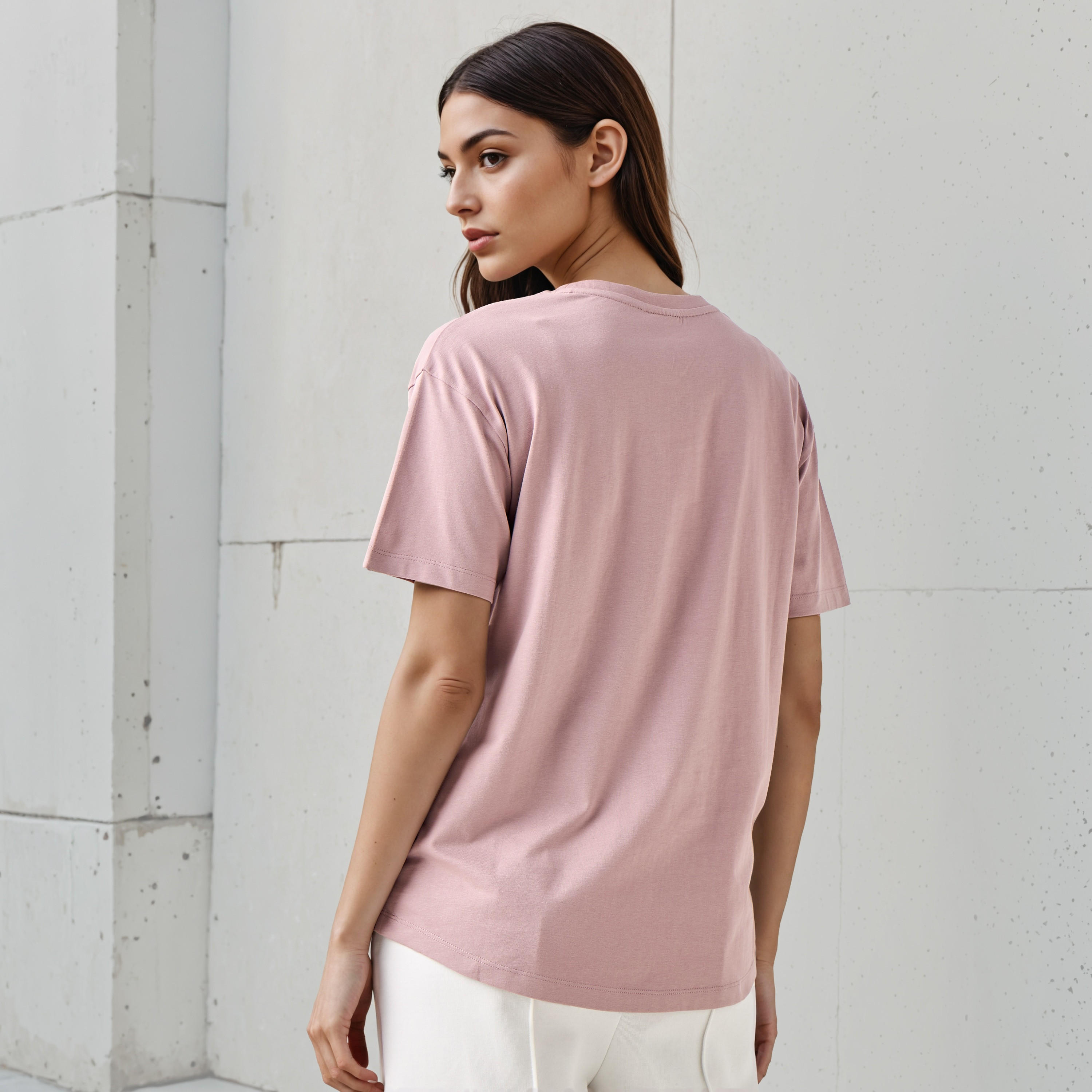 تيشيرت قطن وردي بقصة عادية للنساء من كابا-women-clothing-tshirts-image-3