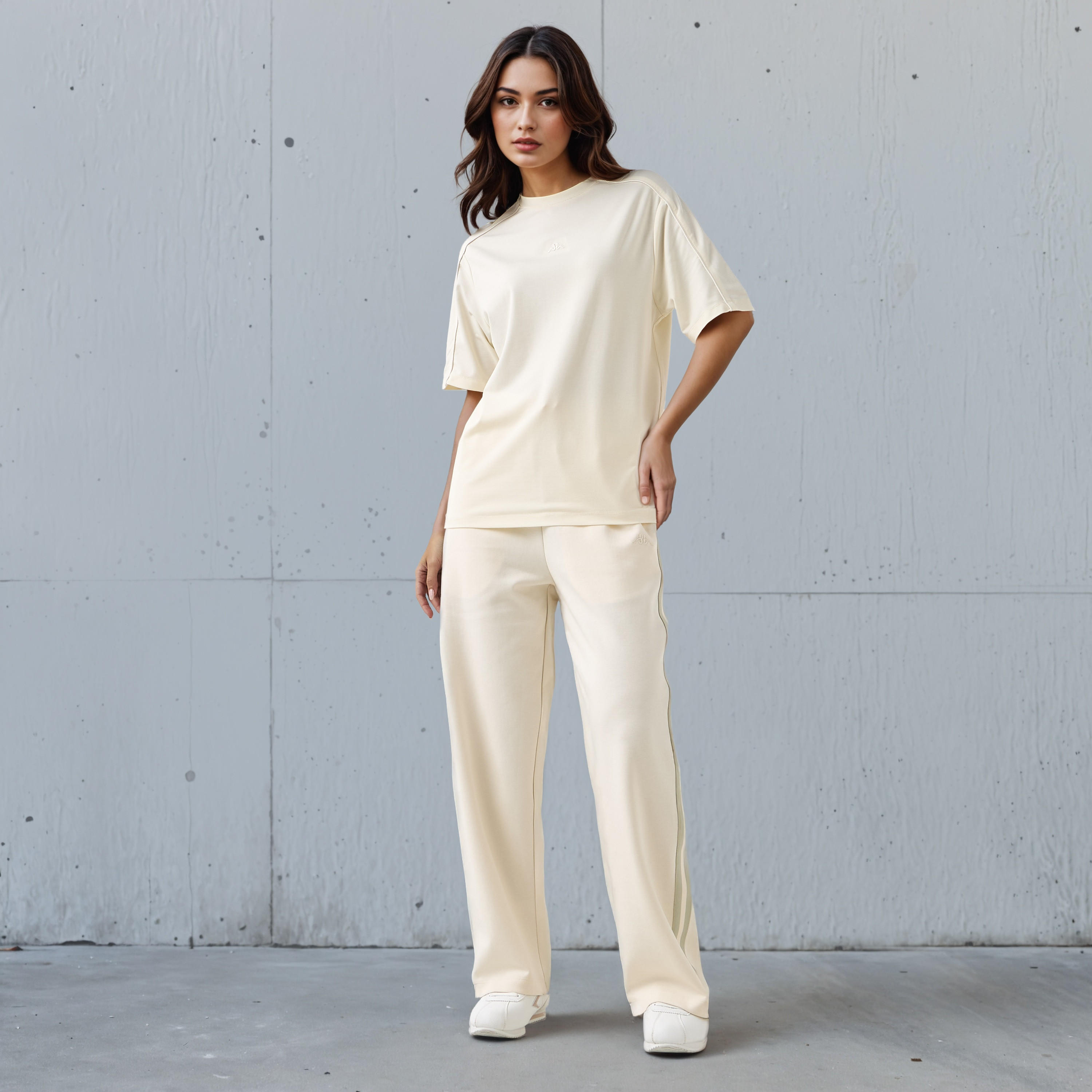 Kappa Regular Fit Women T-shirt with Piping Detail Cream-women-clothing-tshirts-image-2
