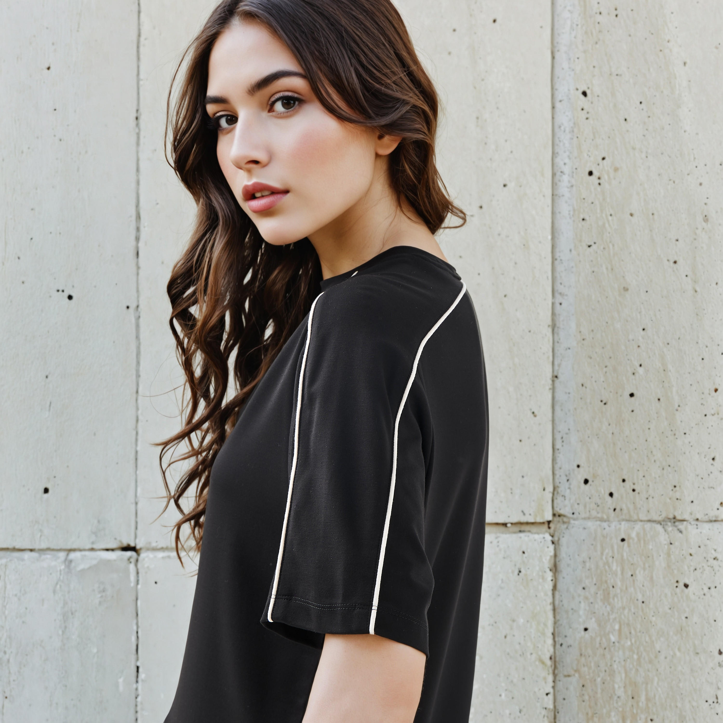 Kappa Regular Fit Women T-shirt with Piping Detail Cream-women-clothing-tshirts-image-5