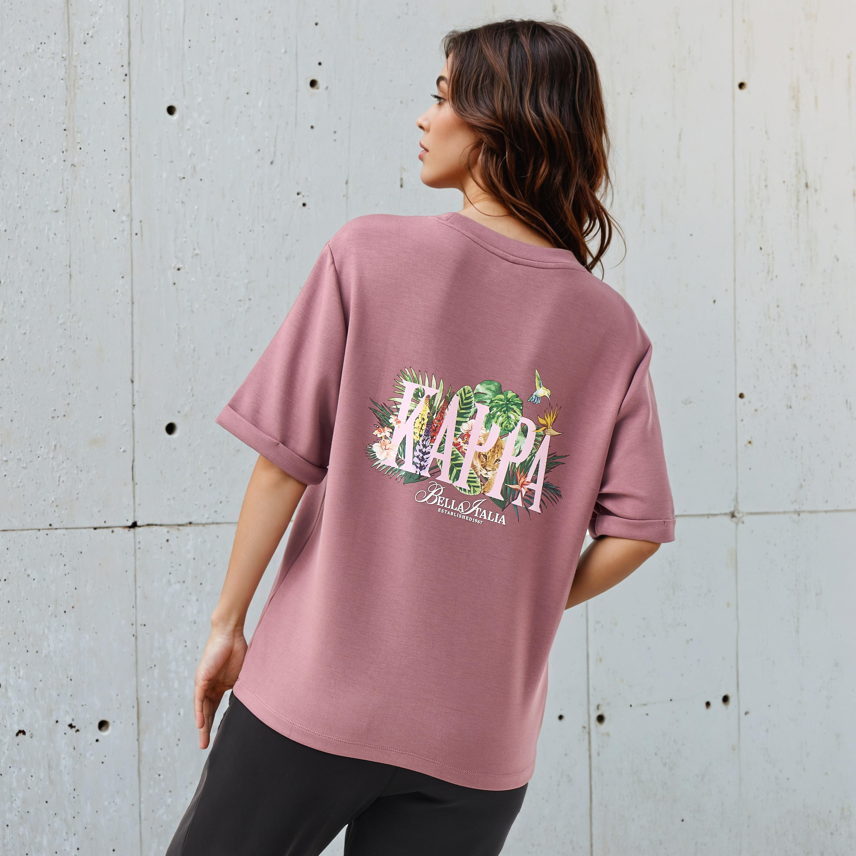Kappa T-shirt Relaxed Fit with Tropical Print Cotton-women-clothing-tshirts-image-1