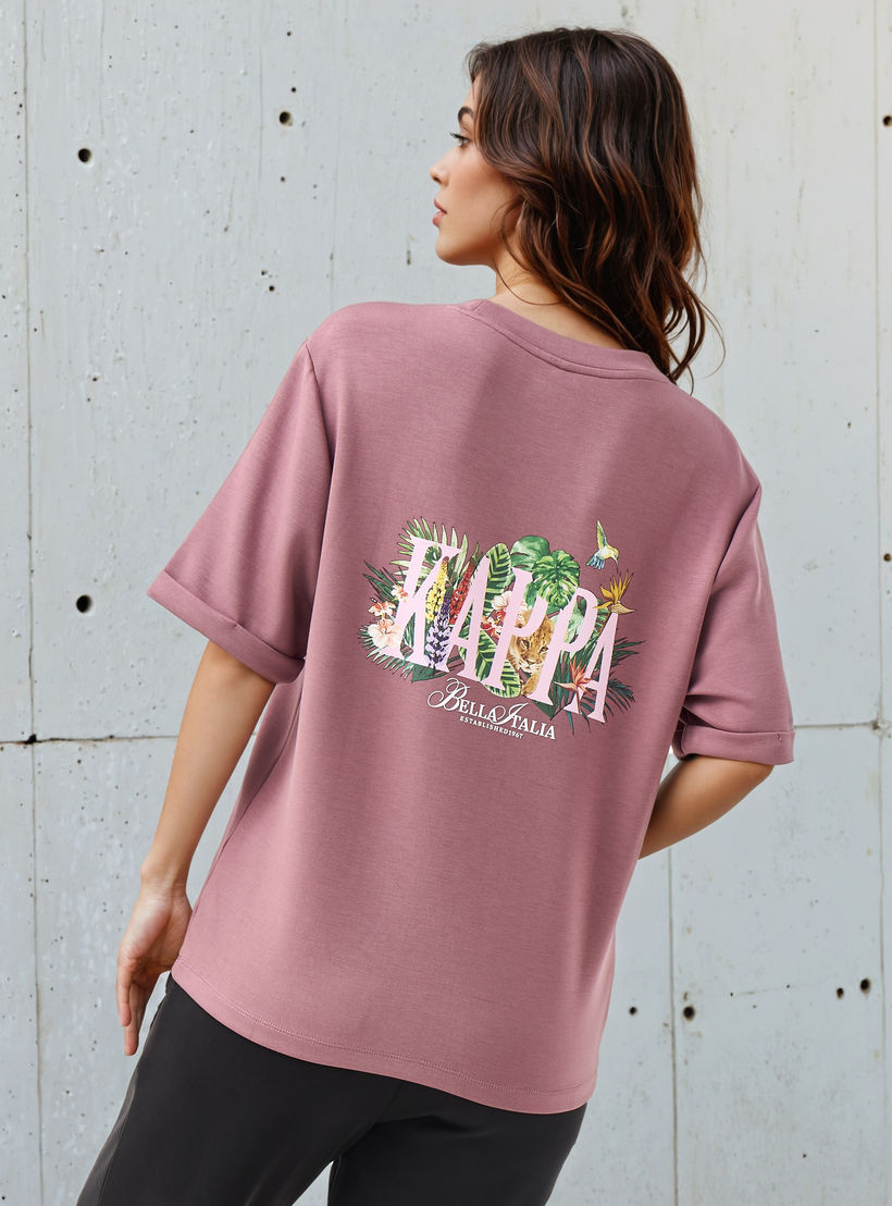 Kappa T-shirt Relaxed Fit with Tropical Print Cotton-women-clothing-tshirts-image-1