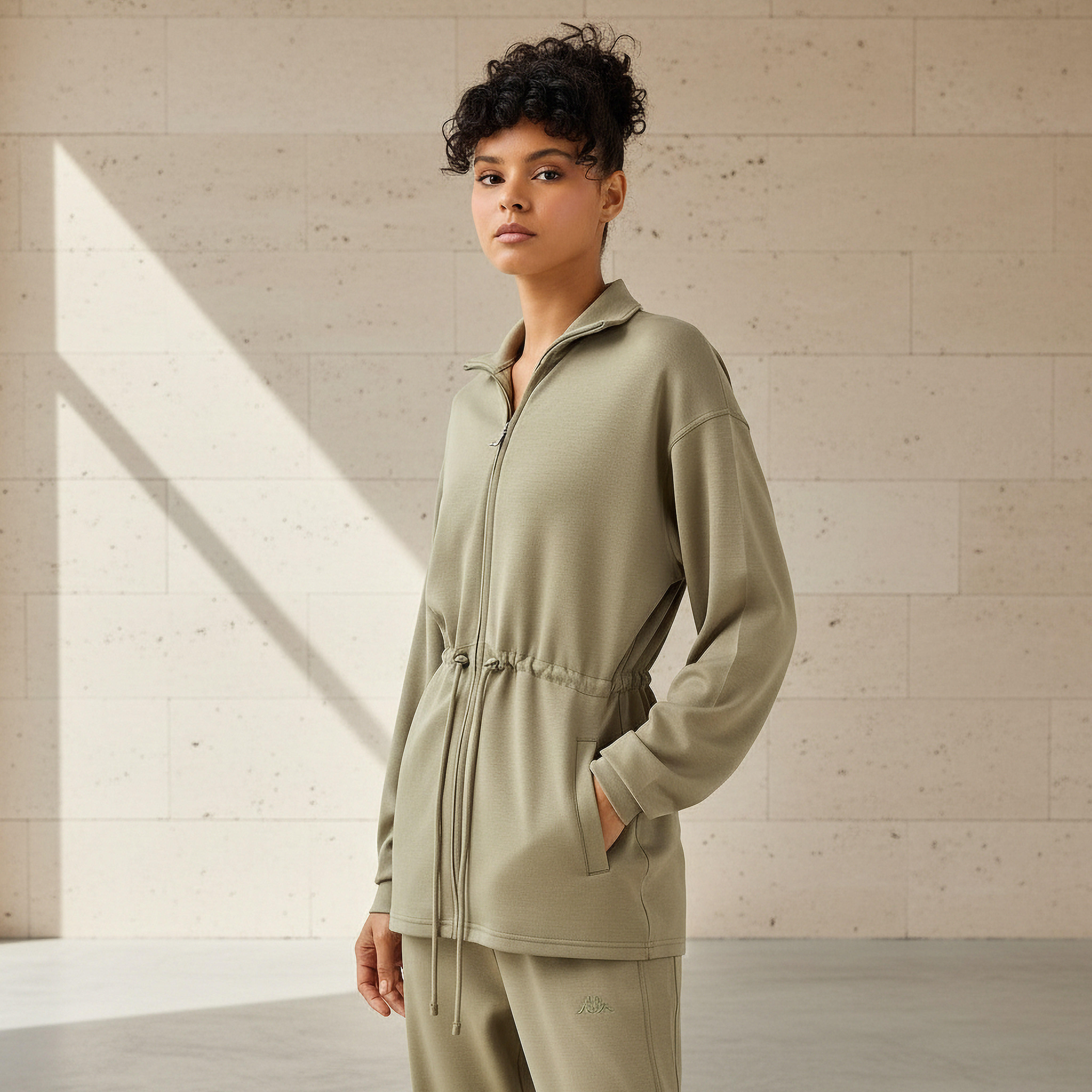 جاكيت طويل ناعم الملمس برباط خصر للنساء من كابّا-women-clothing-coordsets-image-1