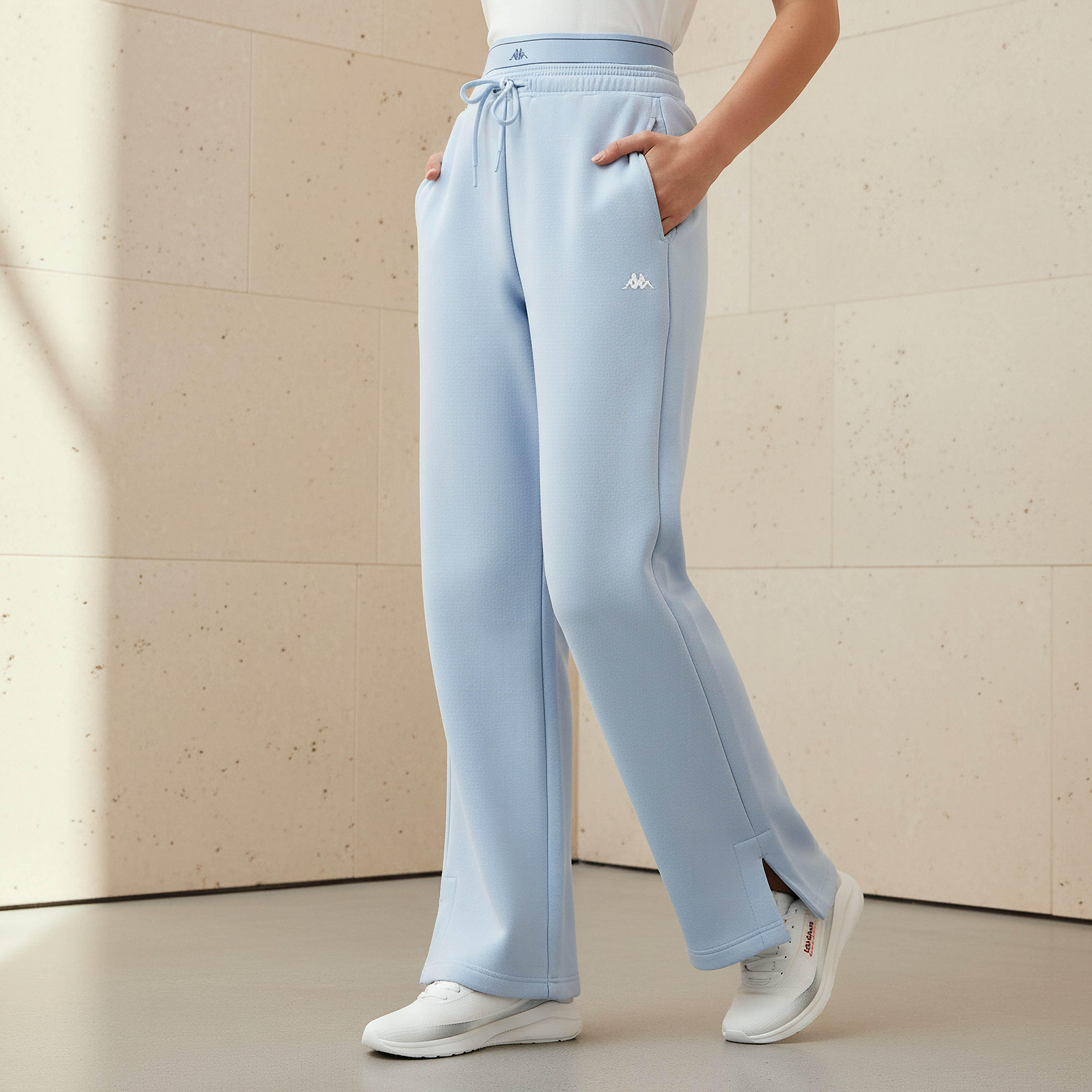 بنطلون رياضي واسع بجيوب وفتحة من كابا-women-clothing-bottoms-joggers-image-1