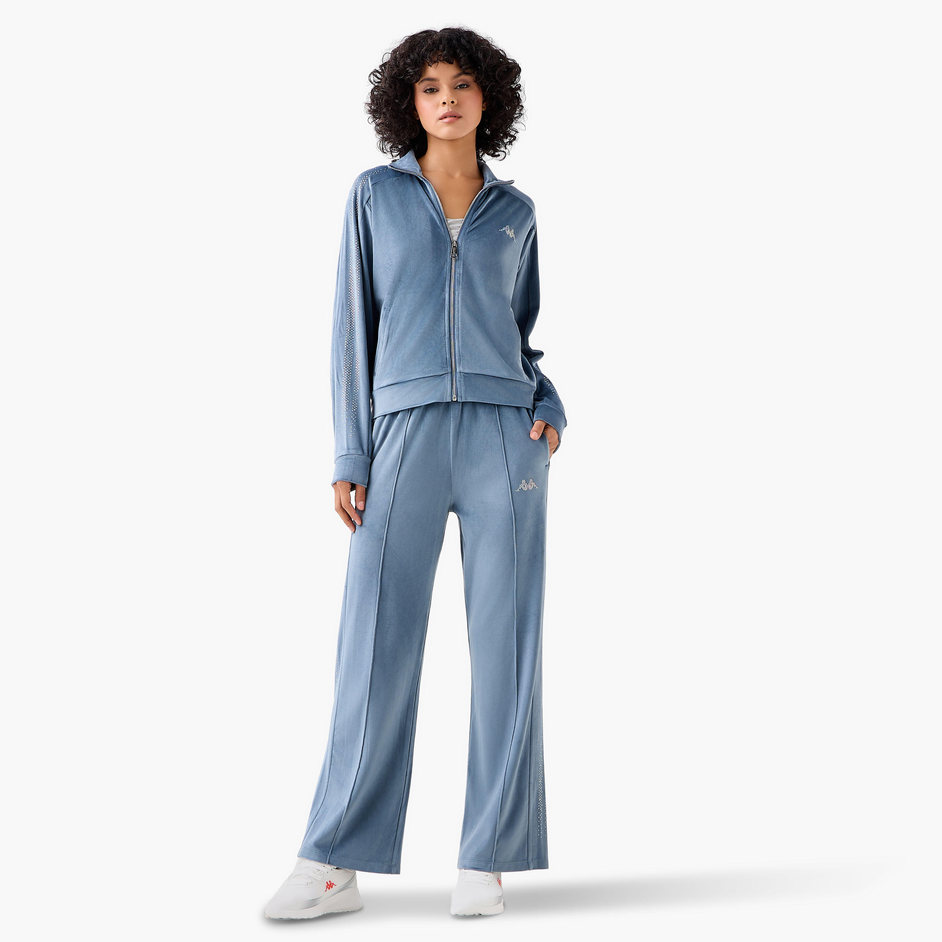 بنطلون رياضي فيلور بقصّة عادية مزين مع جيوب من كابا-women-clothing-coordsets-image-2