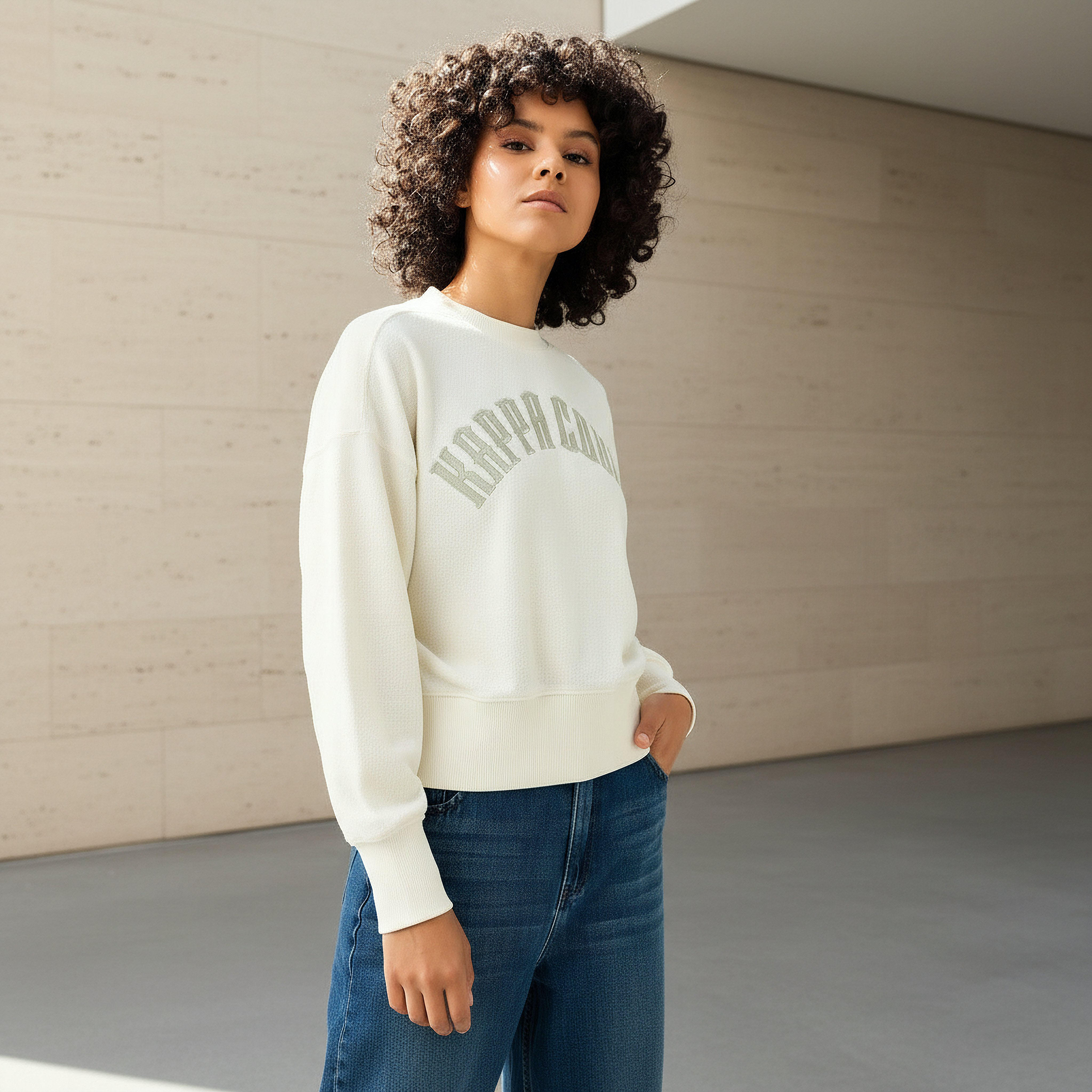سويت شيرت بطبعات للنساء من كابا-women-clothing-sportswearandactivewear-hoodiesandsweatshirts-image-1