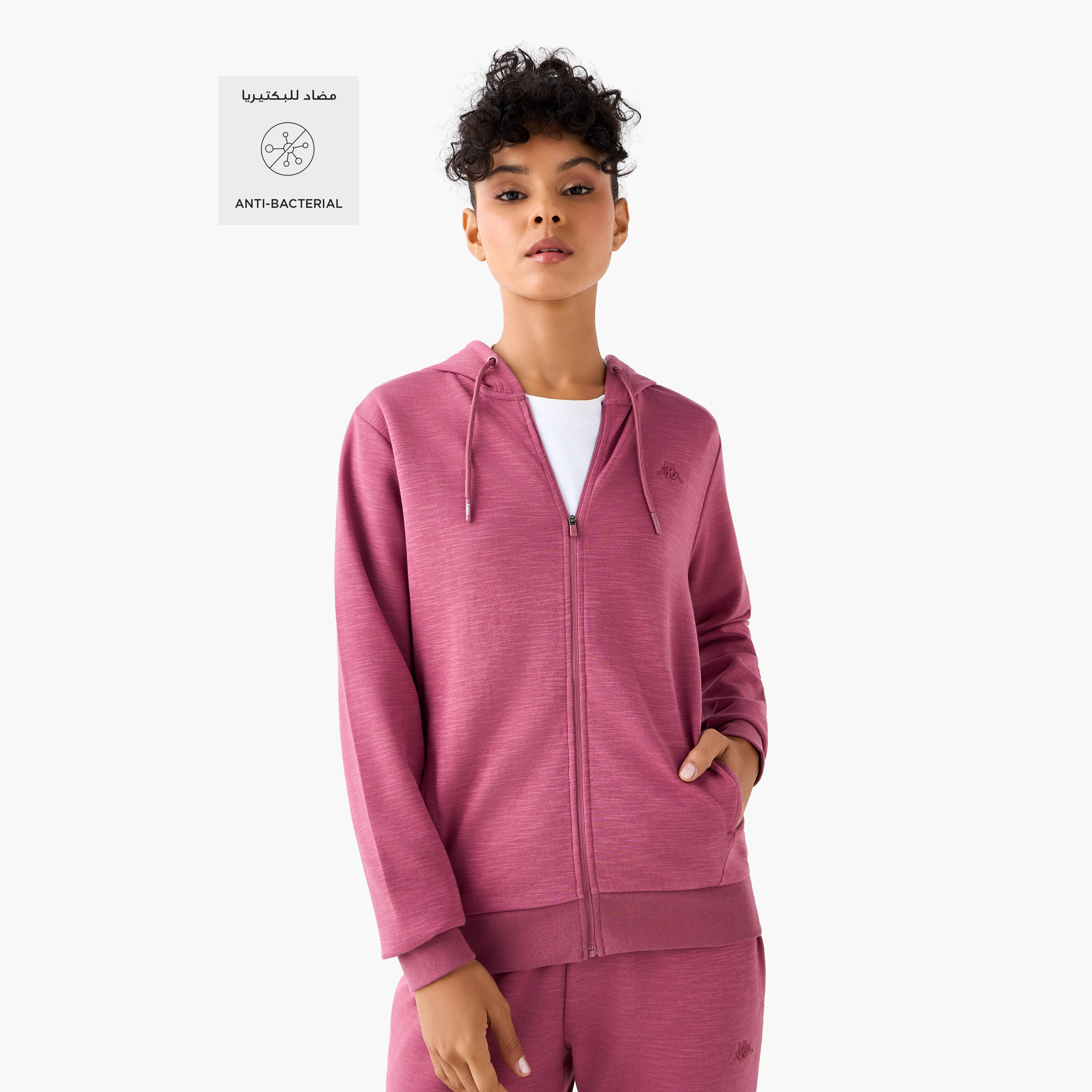 سويت شيرت بقبعة وسحاب إغلاق للنساء من كابا-women-clothing-coordsets-image-3