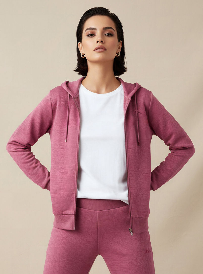 سويت شيرت بقبعة وسحاب إغلاق للنساء من كابا-women-clothing-coordsets-image-1