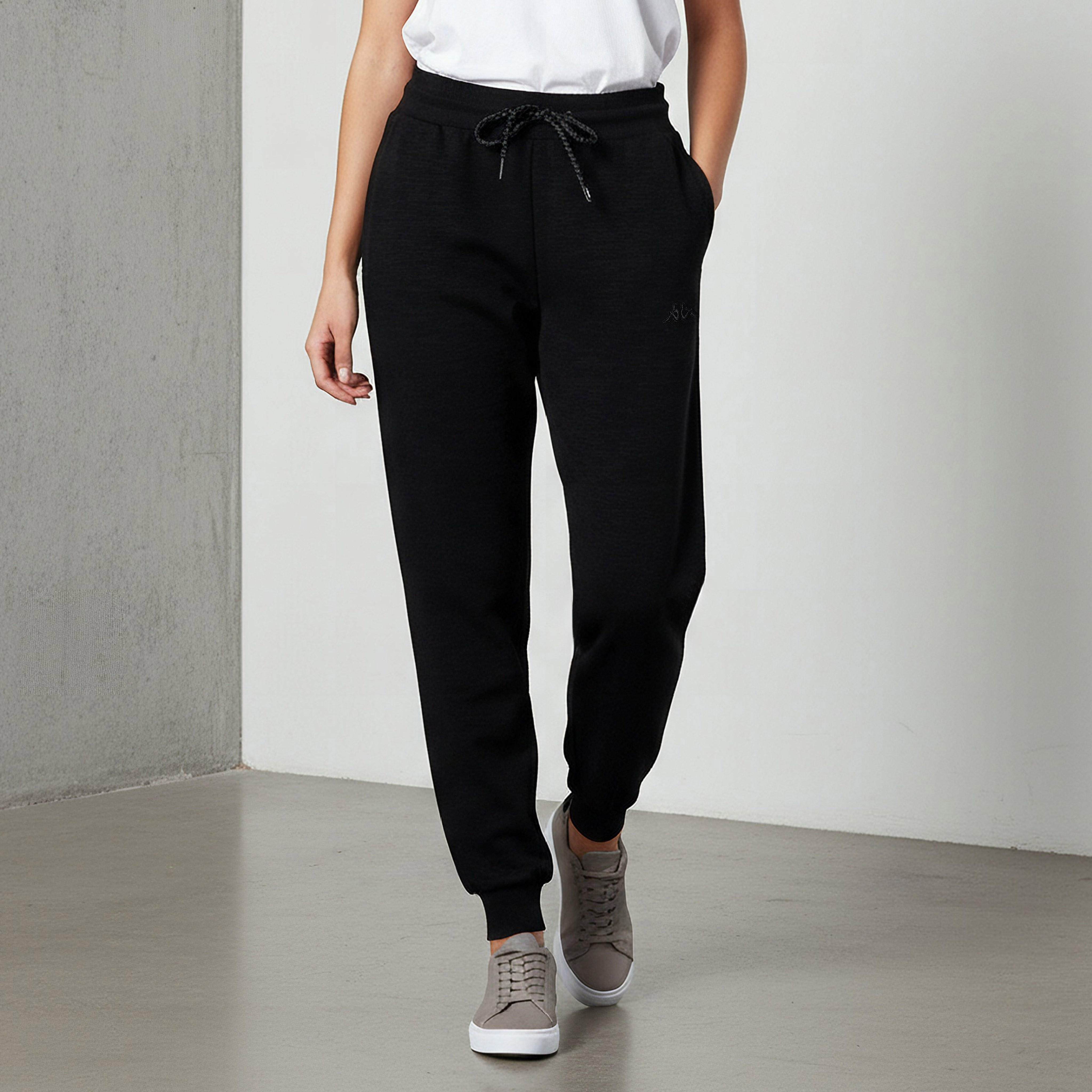 Kappa Logo Embroidered Regular Fit Joggers with Pockets-women-clothing-bottoms-joggers-image-1