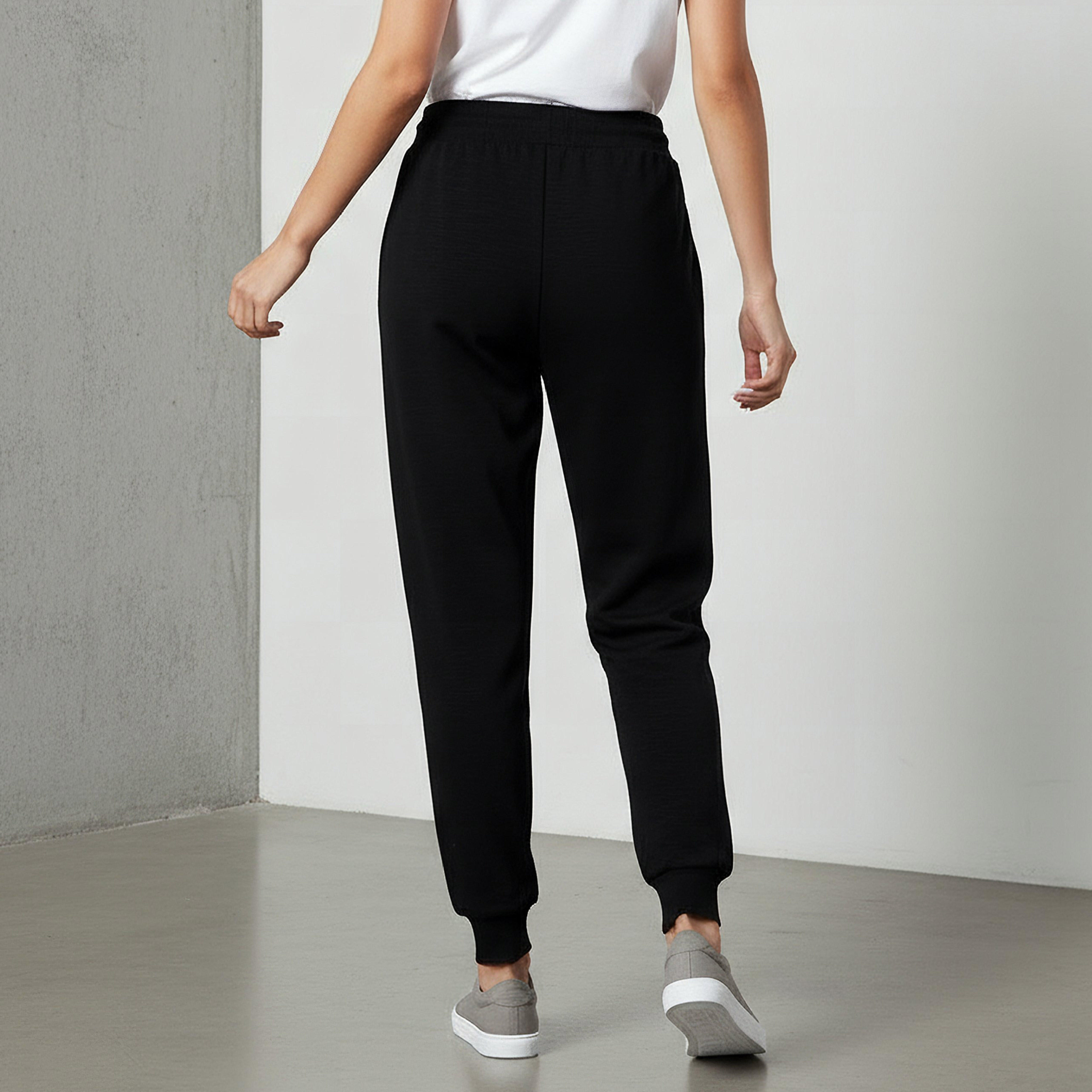 Kappa Logo Embroidered Regular Fit Joggers with Pockets-women-clothing-bottoms-joggers-image-3