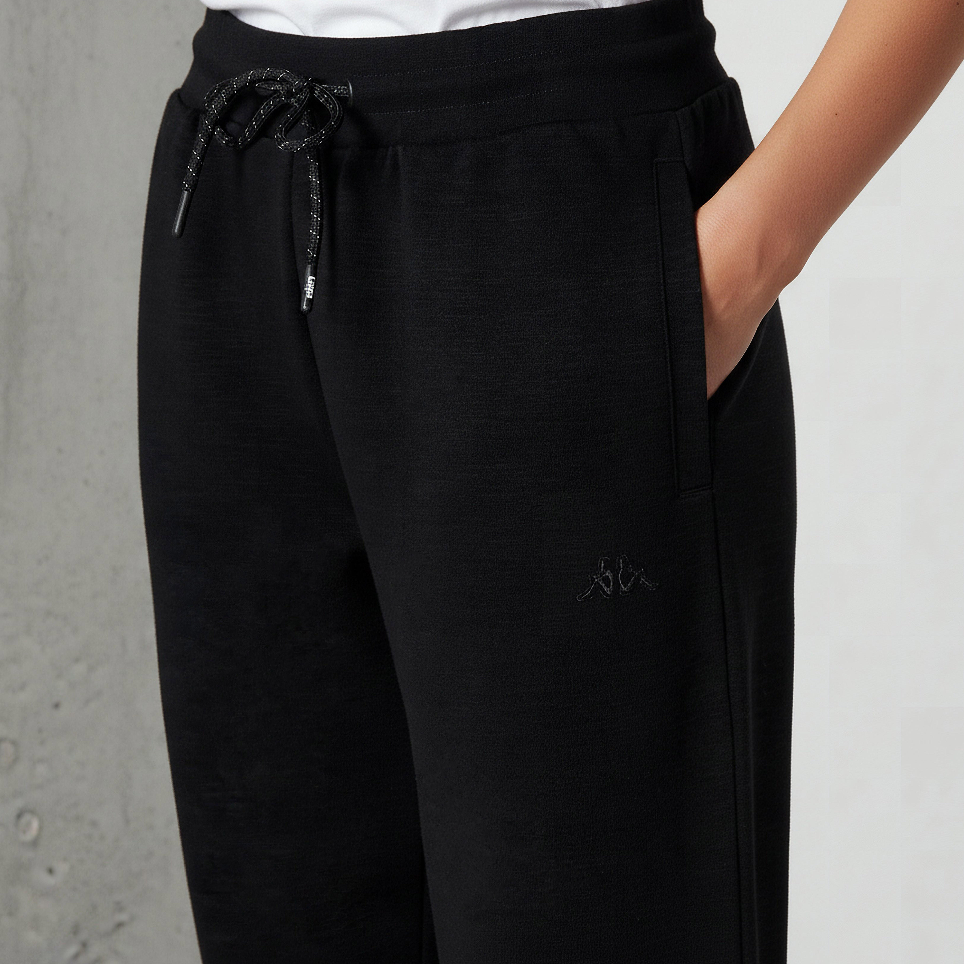 Kappa Logo Embroidered Regular Fit Joggers with Pockets-women-clothing-bottoms-joggers-image-4
