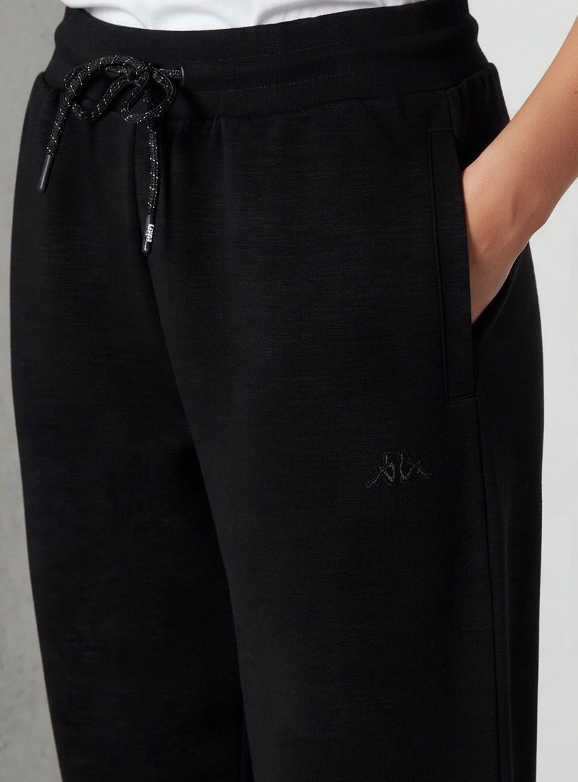 Kappa Logo Embroidered Regular Fit Joggers with Pockets-women-clothing-bottoms-joggers-image-4