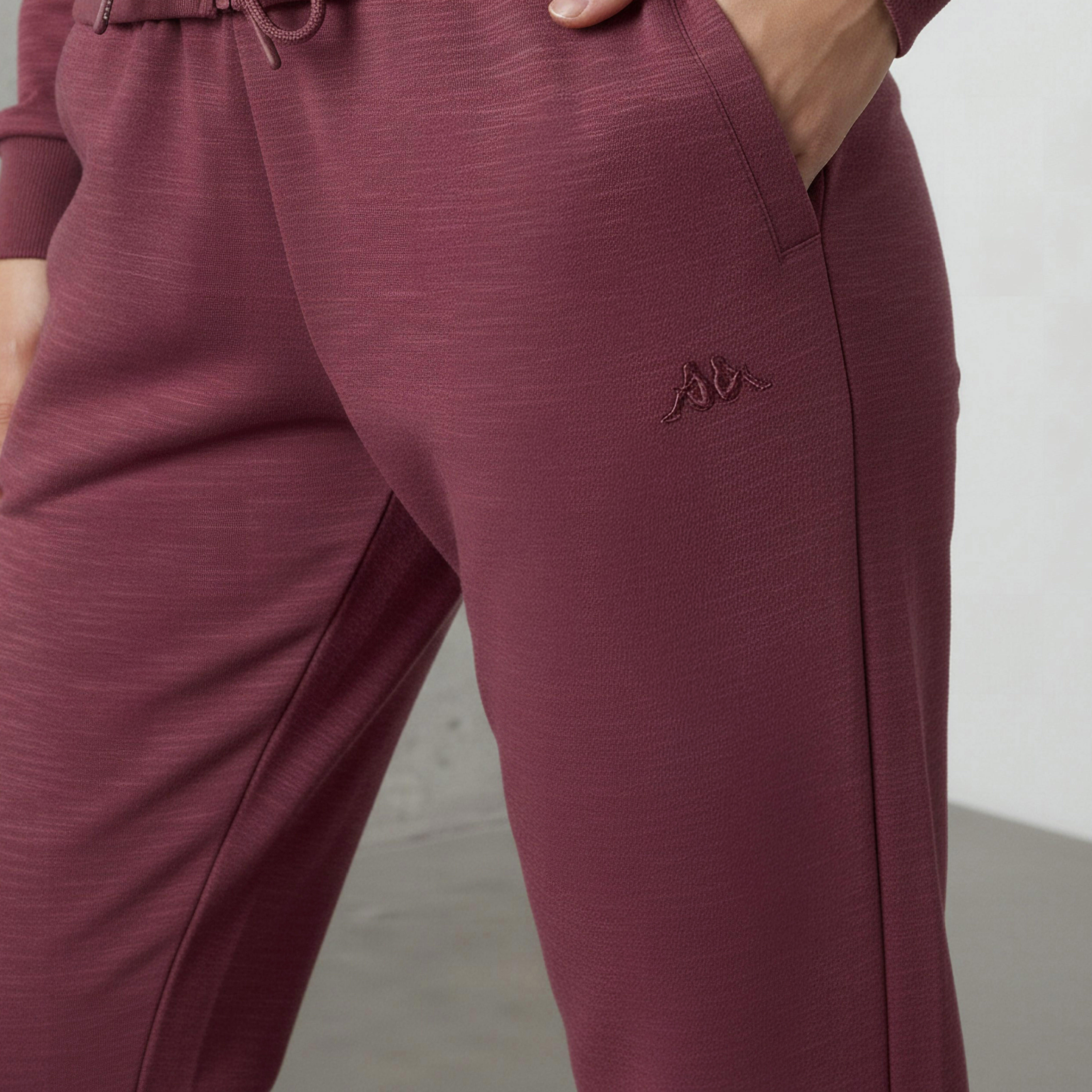 بنطلون رياضي بقصة عادية وجيوب وتطريز شعار من كابا-women-clothing-bottoms-joggers-image-4