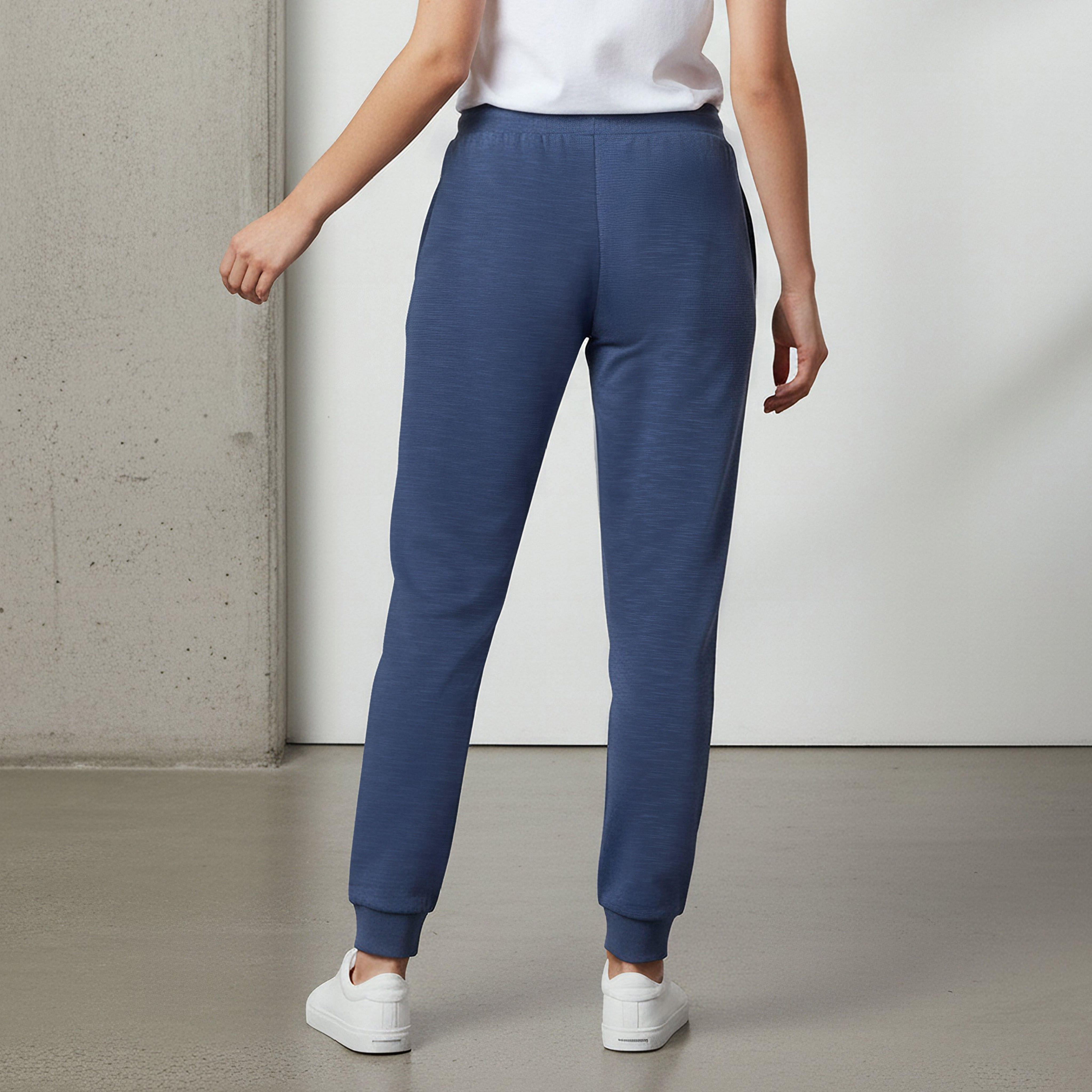 Kappa Logo Embroidered Regular Fit Joggers with Pockets-women-clothing-bottoms-joggers-image-3