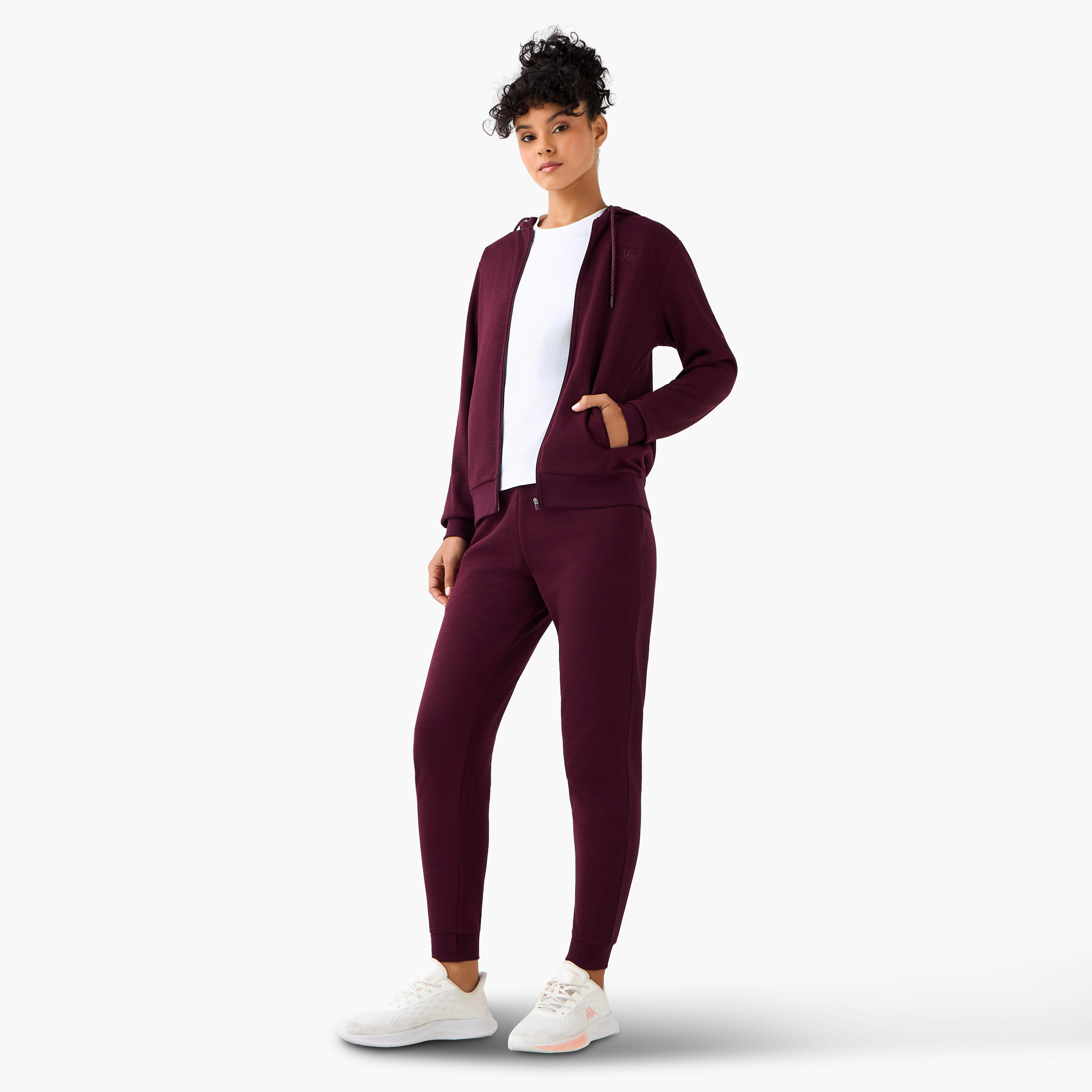 هودي بتفاصيل شعار وسحاب وأكمام طويلة للنساء من كابا-women-clothing-sportswearandactivewear-hoodiesandsweatshirts-image-3