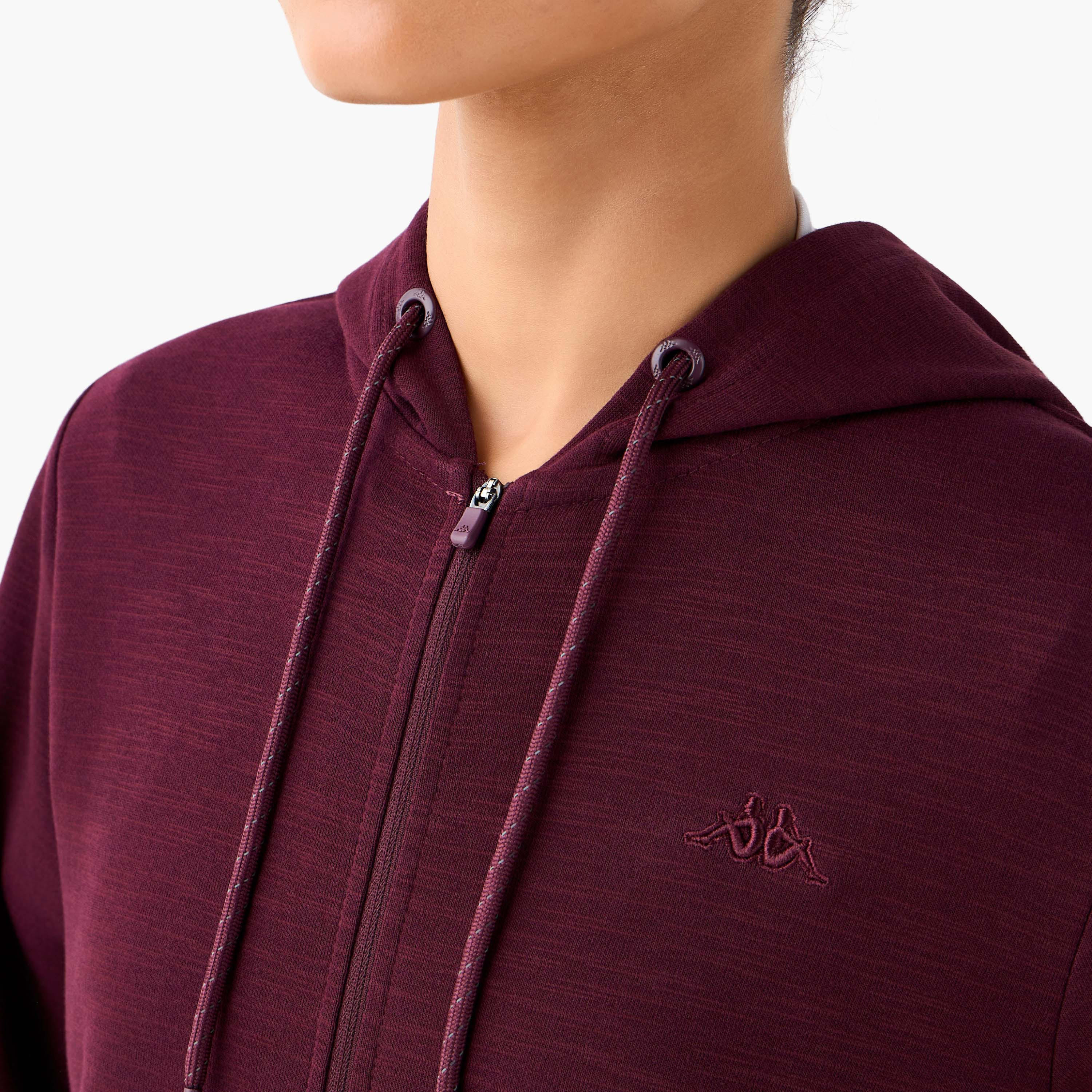 هودي بتفاصيل شعار وسحاب وأكمام طويلة للنساء من كابا-women-clothing-sportswearandactivewear-hoodiesandsweatshirts-image-5