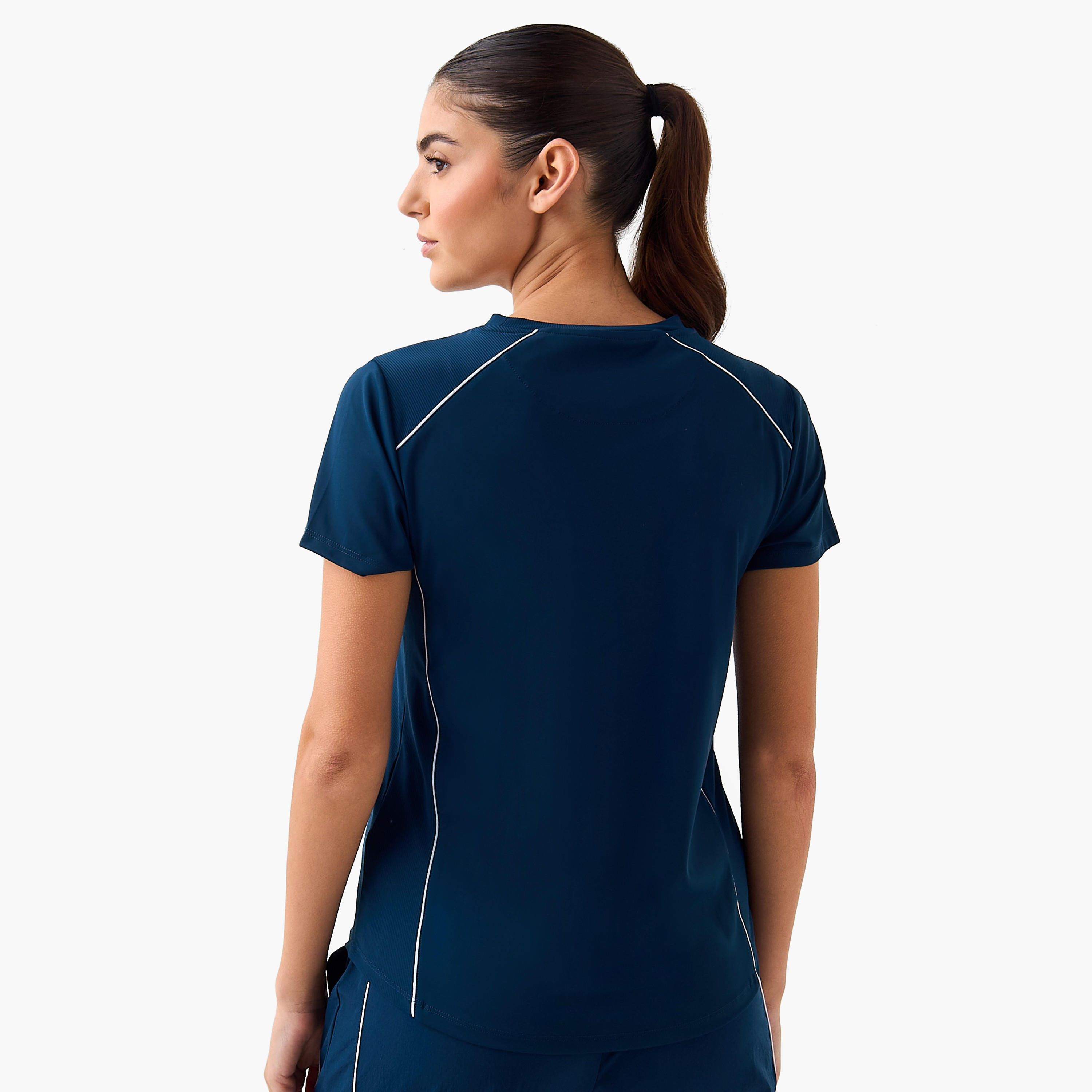 Kappa Women Cut and Sew Piping Accent T-shirt-women-clothing-tshirts-image-3