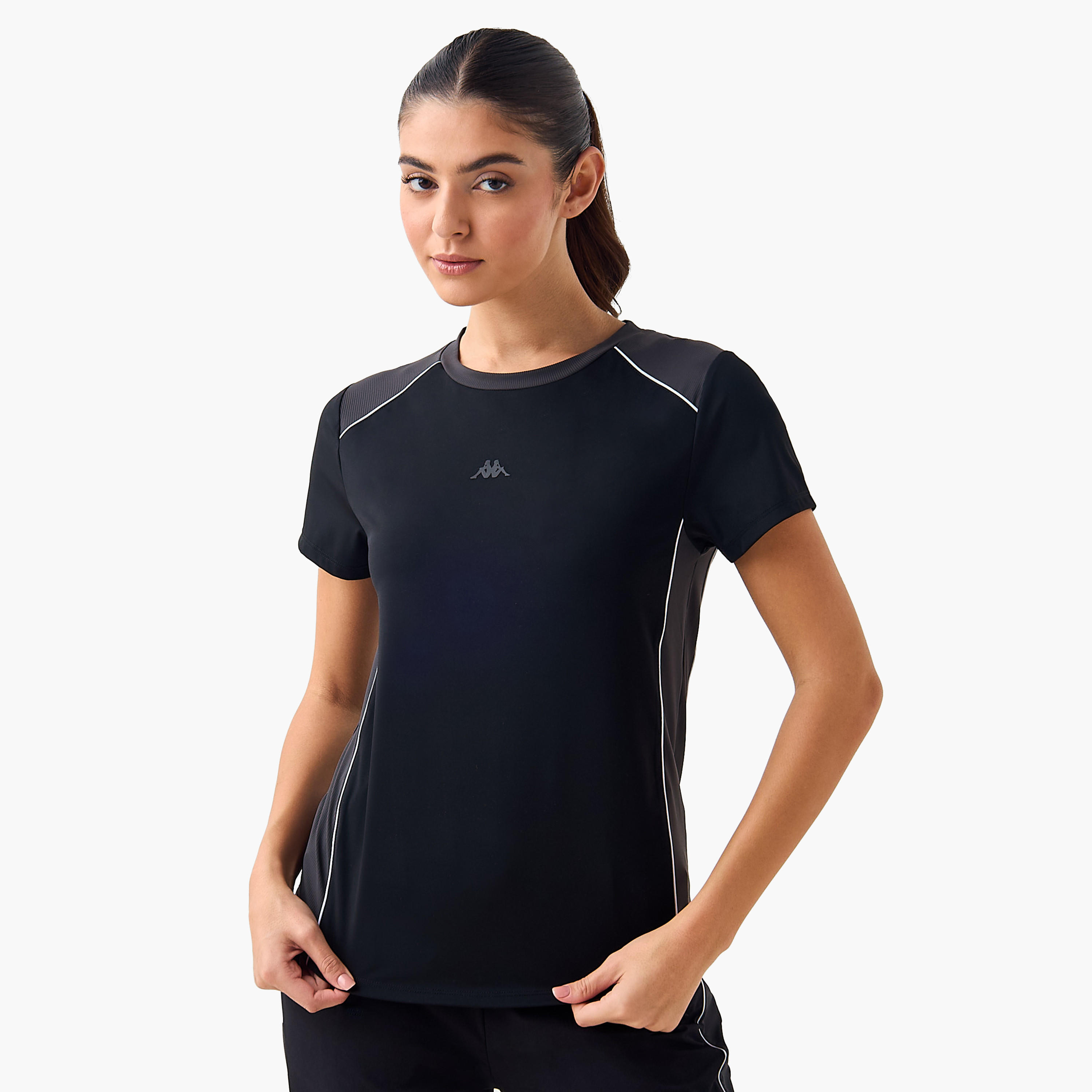 Kappa Women Cut and Sew Piping Accent T-shirt-women-clothing-tshirts-image-1