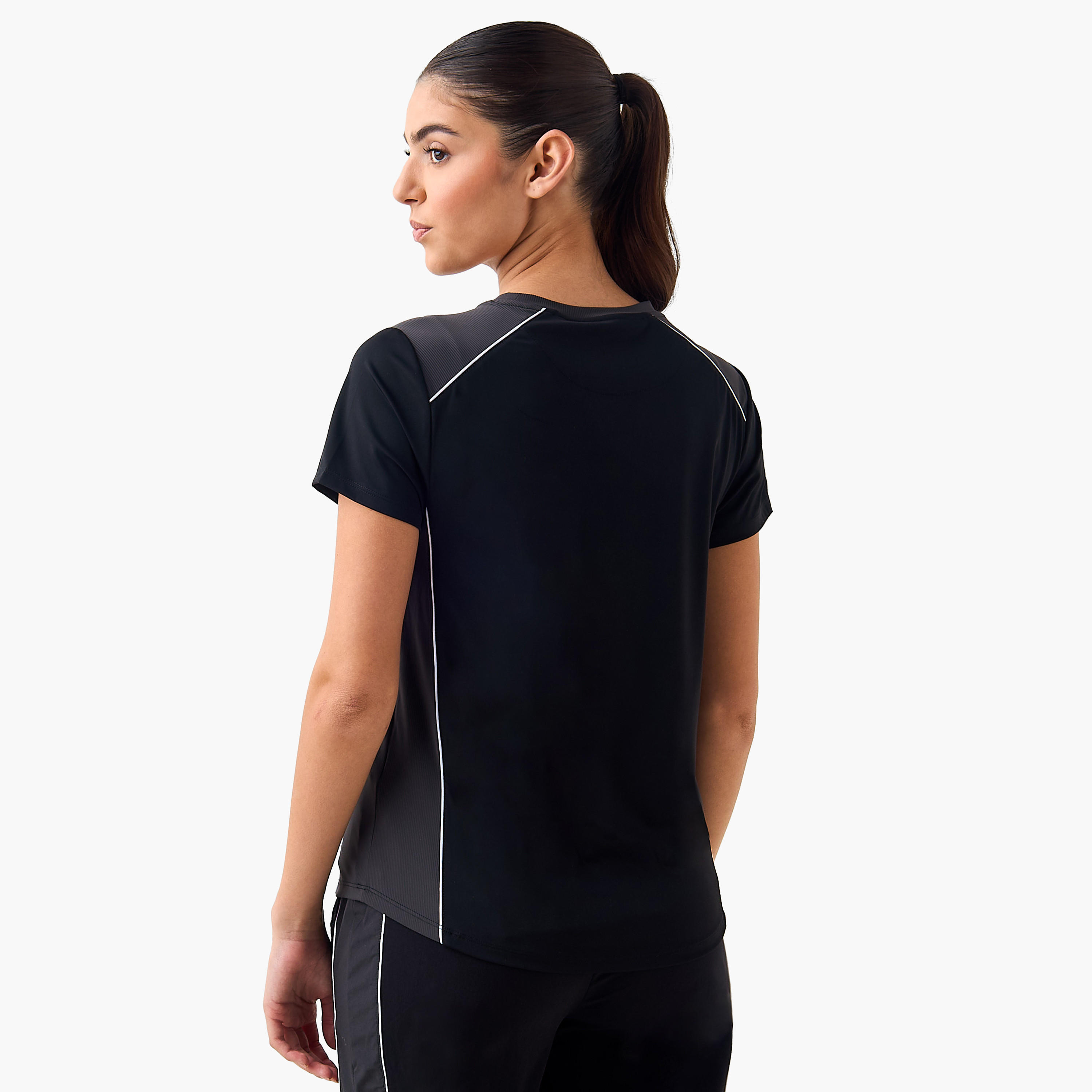 Kappa Women Cut and Sew Piping Accent T-shirt-women-clothing-tshirts-image-3