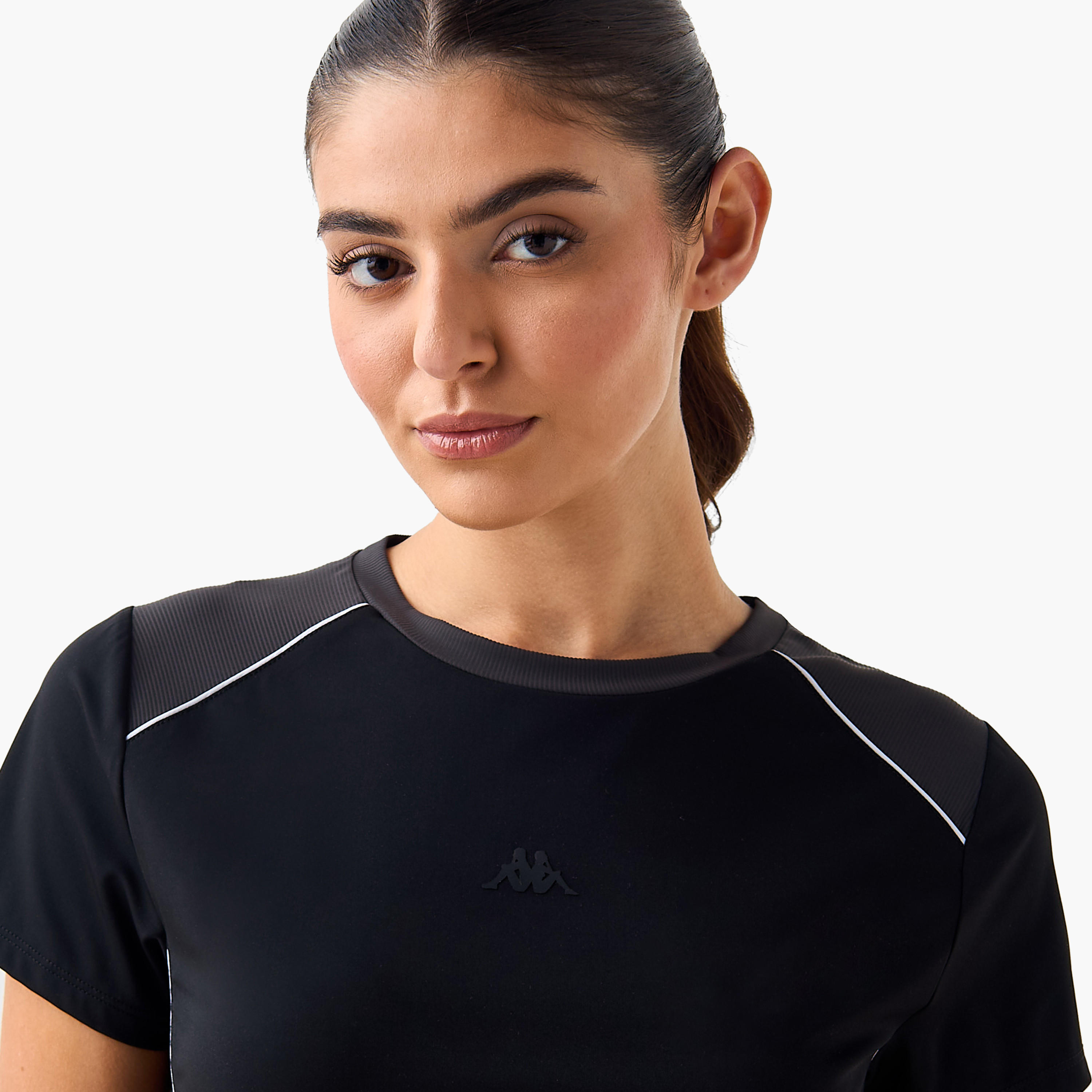 Kappa Women Cut and Sew Piping Accent T-shirt-women-clothing-tshirts-image-4