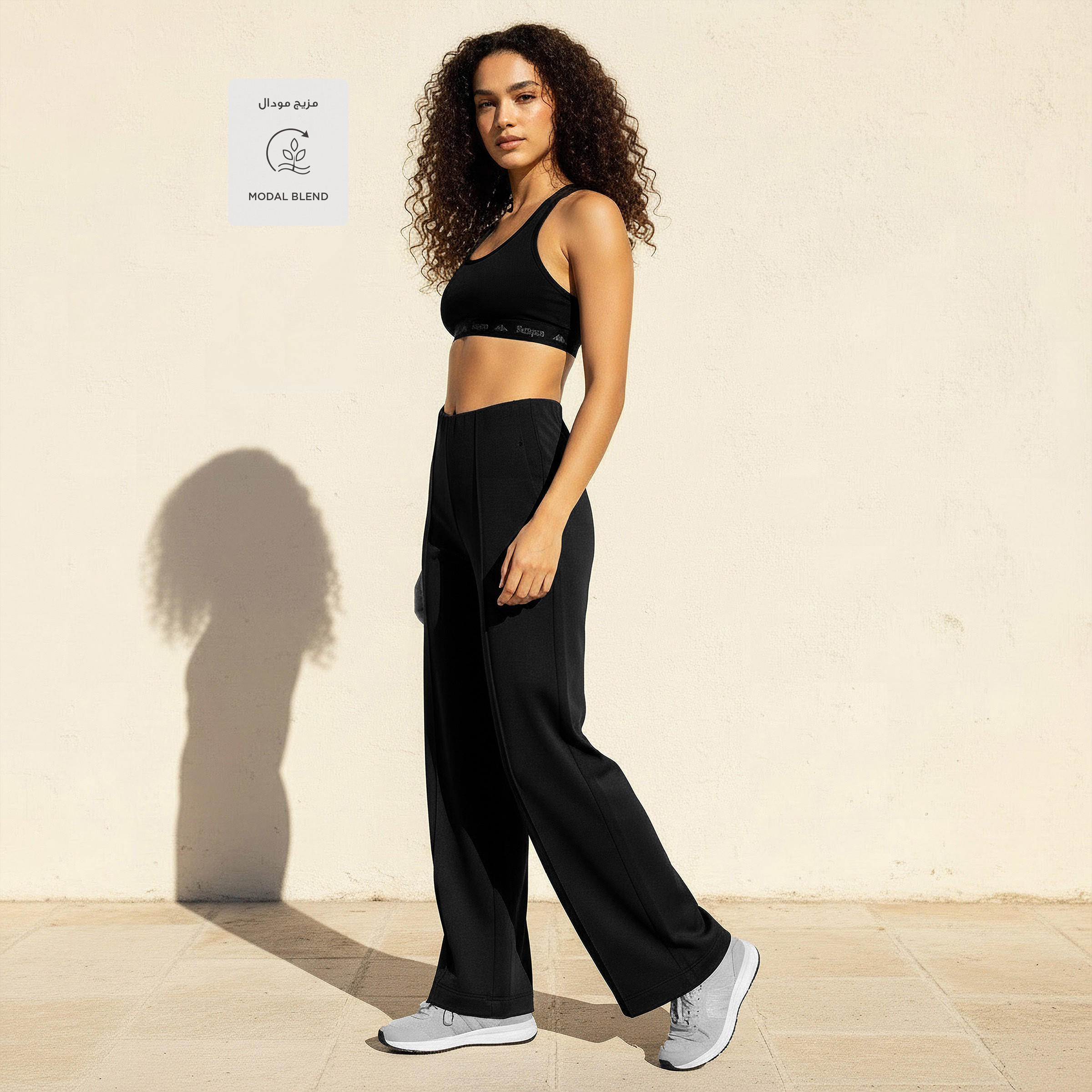بنطلون رياضي ناعم الملمس وقابل للتمدد في اتجاهين للنساء من كابا-women-clothing-bottoms-joggers-image-3