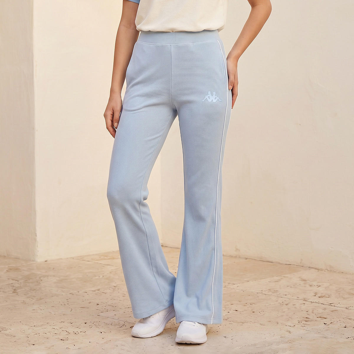 Kappa 2 Way Stretch Ribbed Wide Leg Pants-women-clothing-bottoms-joggers-image-1