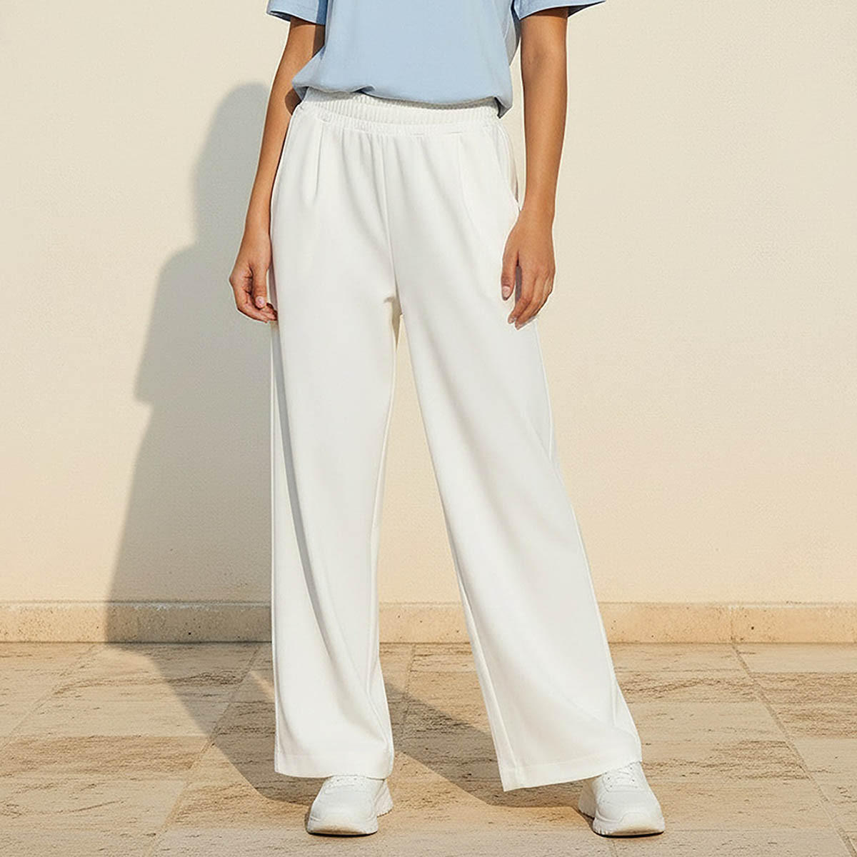 Kappa Women Elasticated Waist Wide Leg Pants-women-clothing-bottoms-joggers-image-1