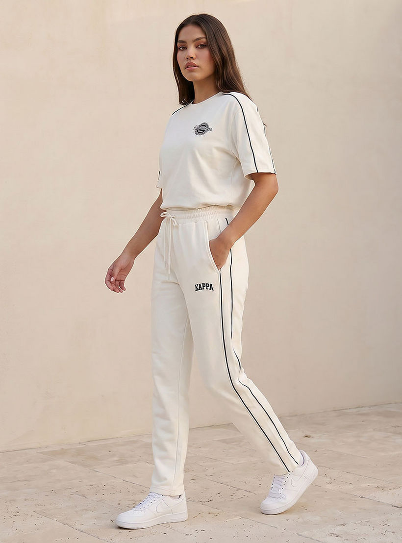 بنطلون رياضي مطاطي بخيوط بارزة من كابا-women-clothing-bottoms-joggers-image-3