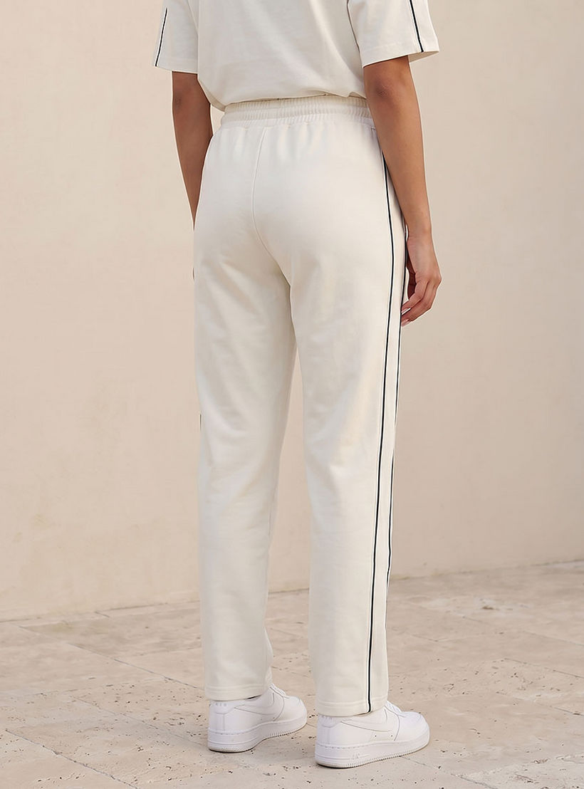بنطلون رياضي مطاطي بخيوط بارزة من كابا-women-clothing-bottoms-joggers-image-4