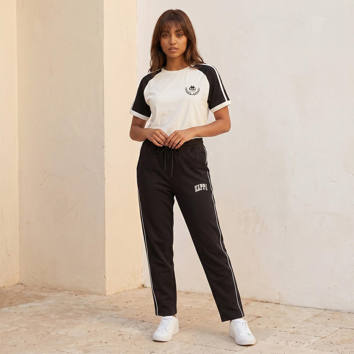 بنطلون رياضي مطاطي بخيوط بارزة من كابا-women-clothing-bottoms-joggers-image-3