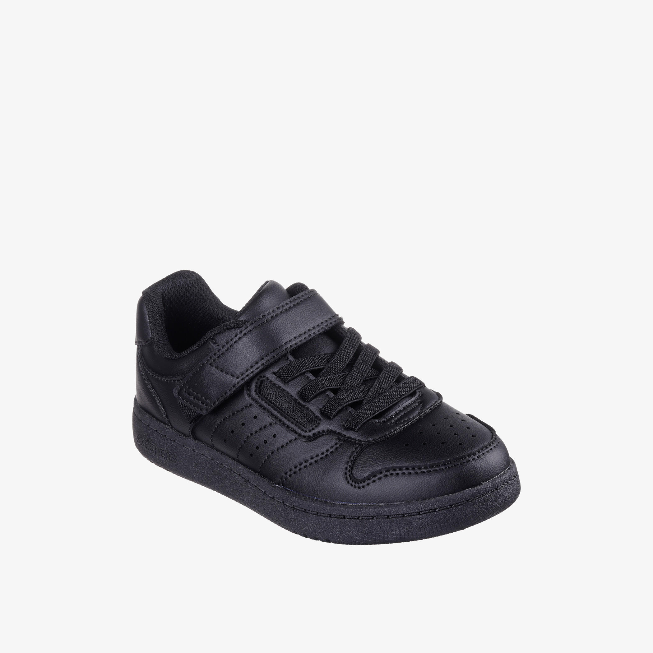 Skechers Kids Monotone Sneakers with Hook and Loop Closure - QUICK STREET-girls-shoes-schoolshoes-image-1