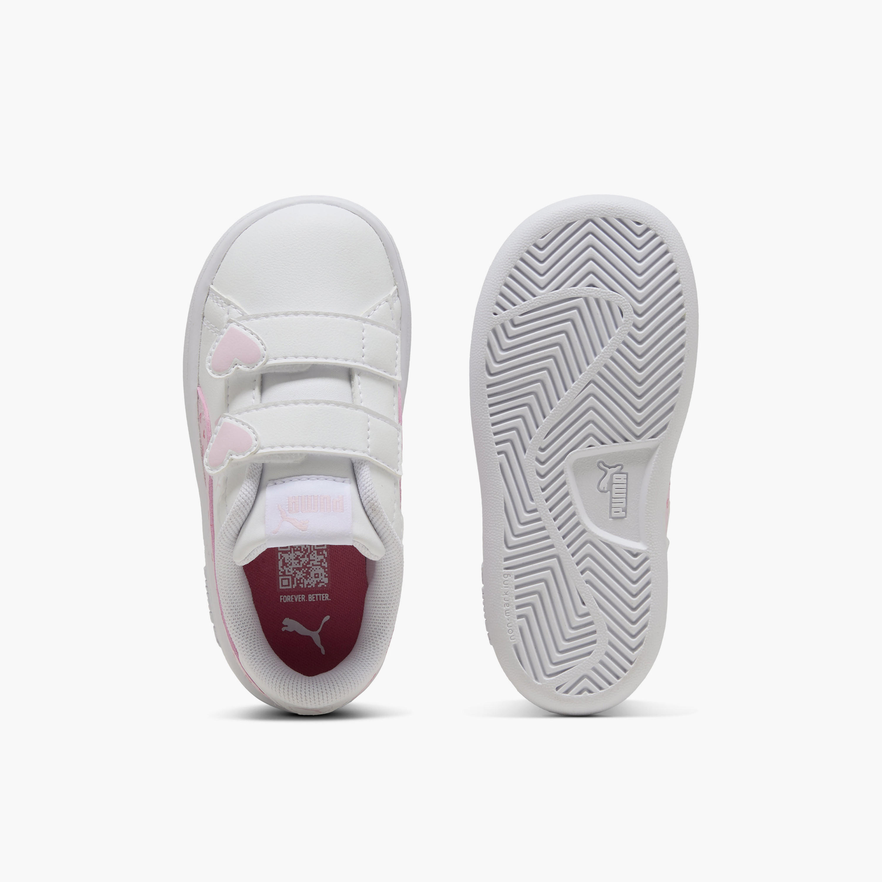 Puma Smash 3.0 Hearty V Sneakers with Hook & Loop Closure-baby-girls-shoes-closedshoes-image-4