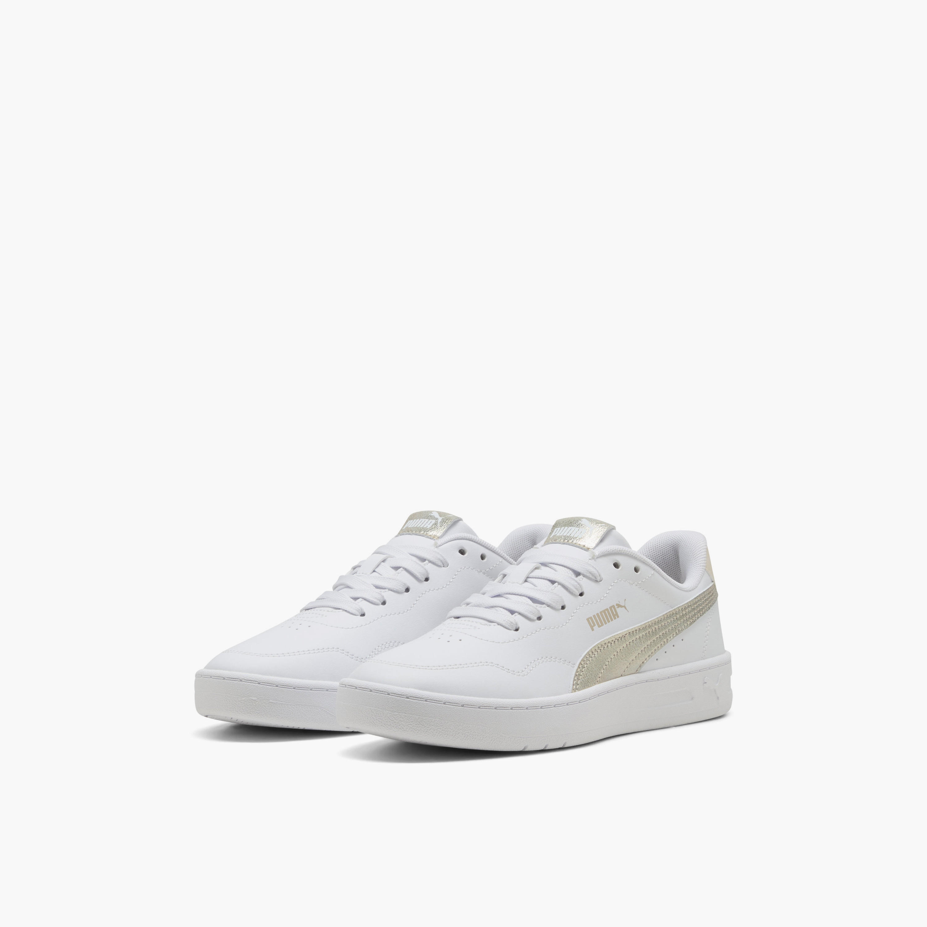 Puma Women Court Lally Metallic Whisper Lace-Up Low Ankle Sneakers-women-shoes-sneakers-image-1