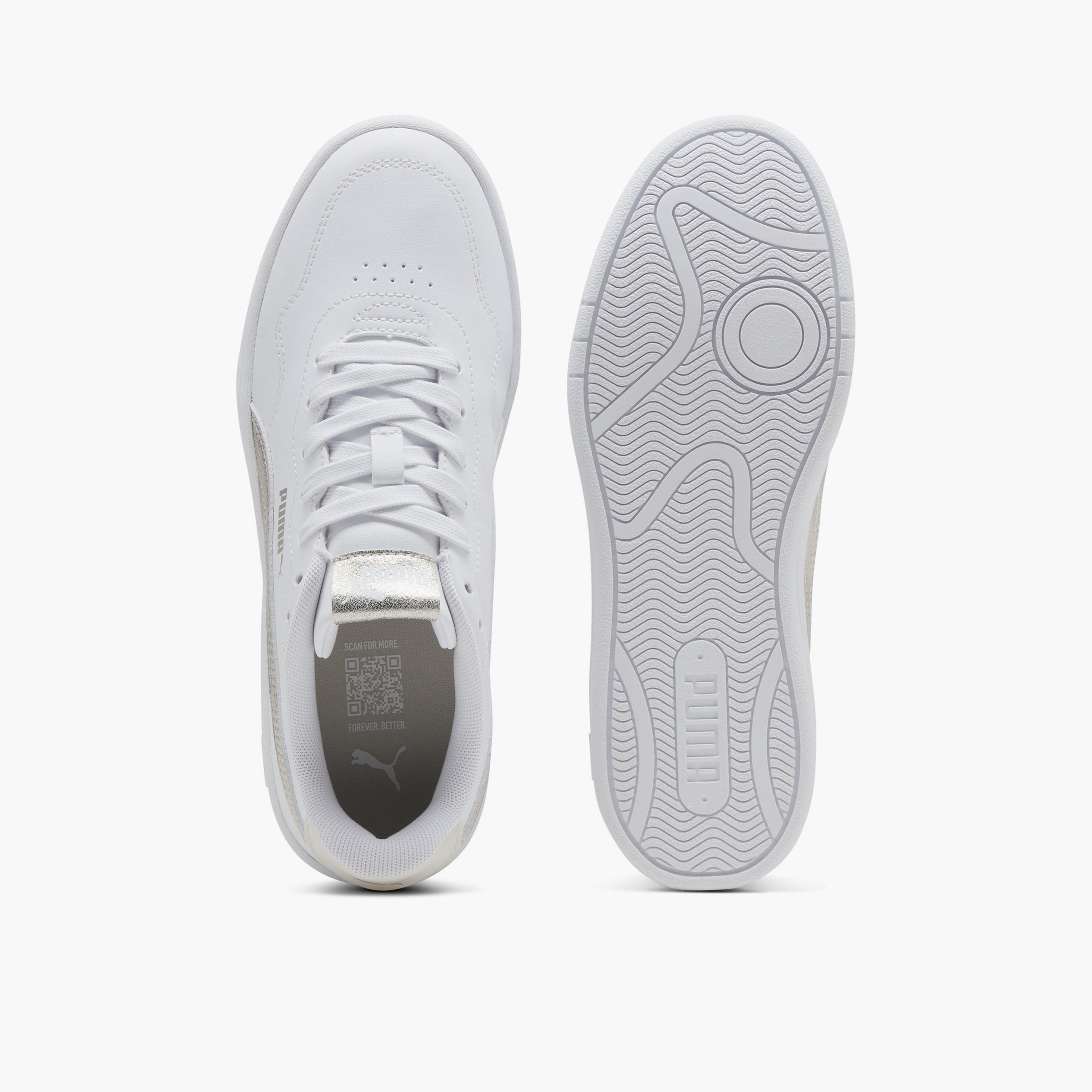 Puma Women Court Lally Metallic Whisper Lace-Up Low Ankle Sneakers-women-shoes-sneakers-image-4