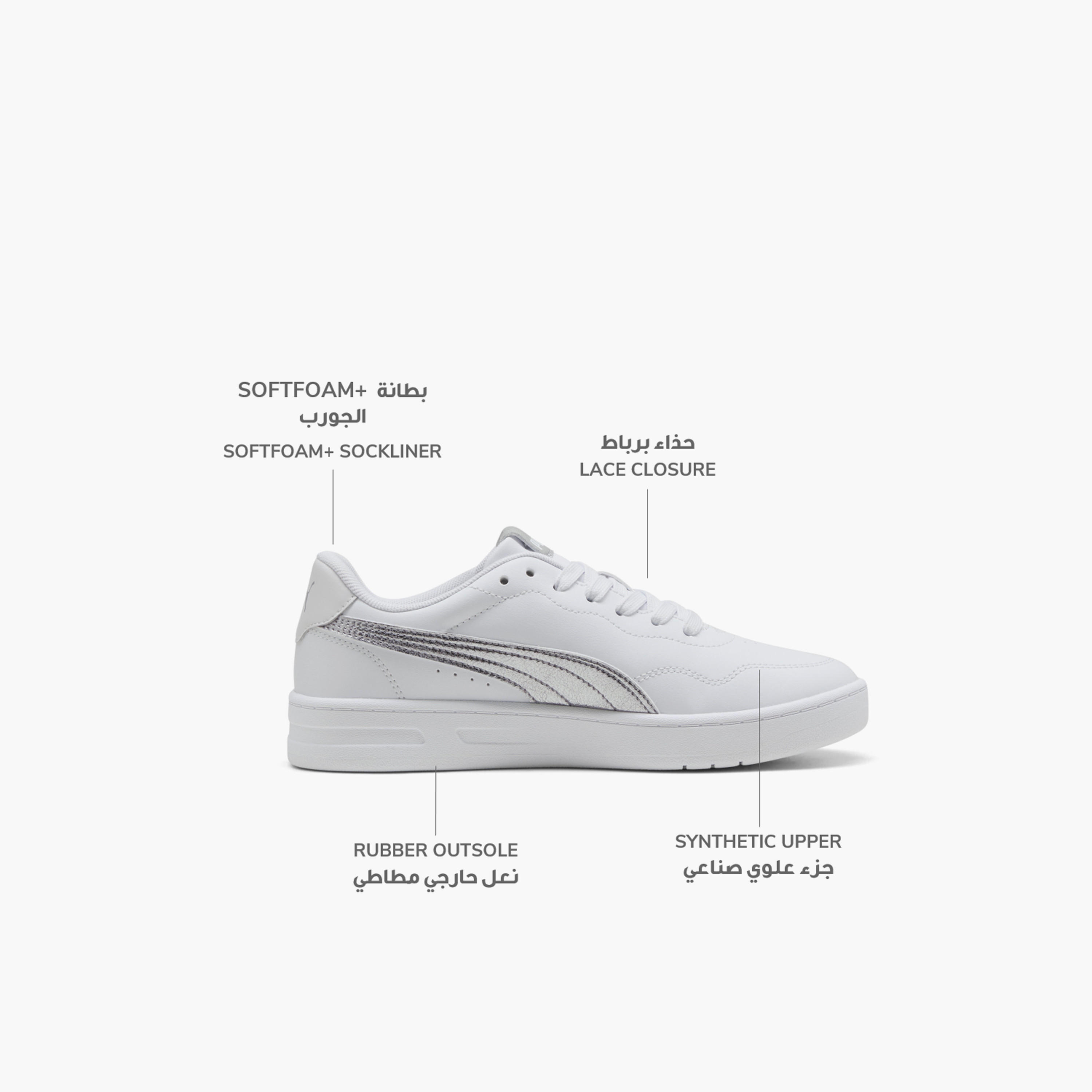 Puma Women Court Lally Metallic Whisper Lace-Up Ankle Sneakers-women-shoes-sneakers-image-2