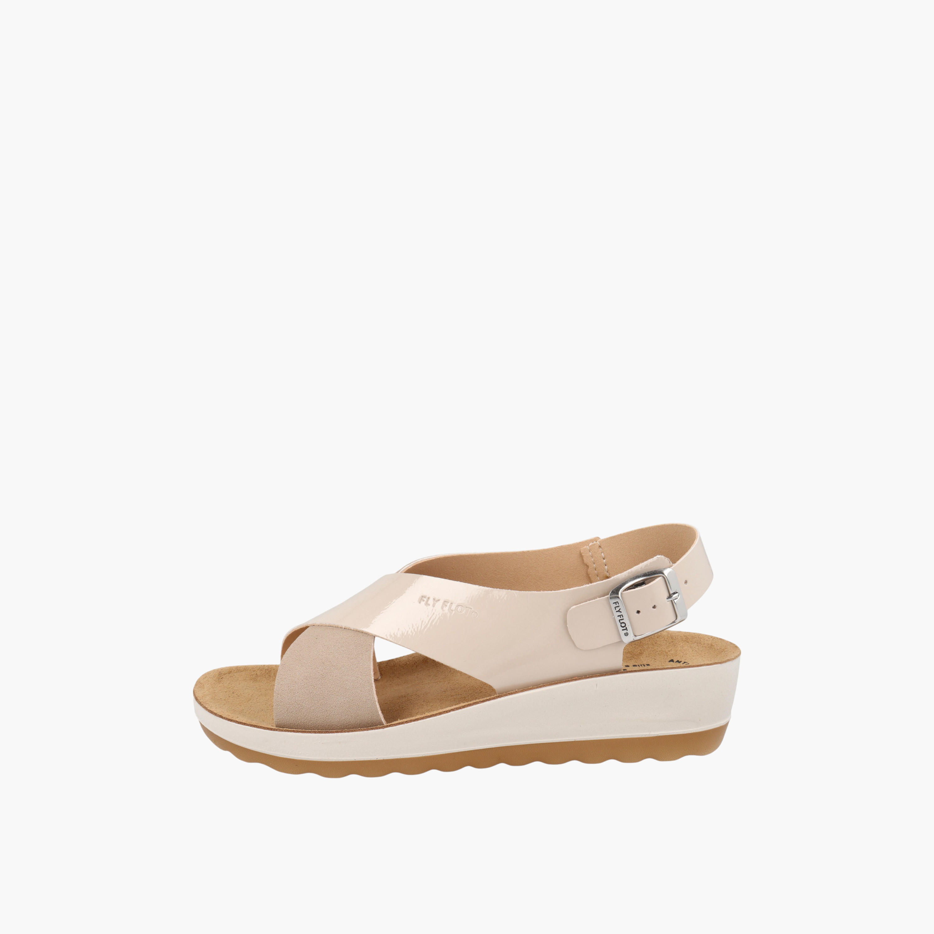 صندل بكعب ويدج وبحزام متقاطع وإبزيم إغلاق من فلاي فلوت-women-shoes-sandals-heeled-image-2