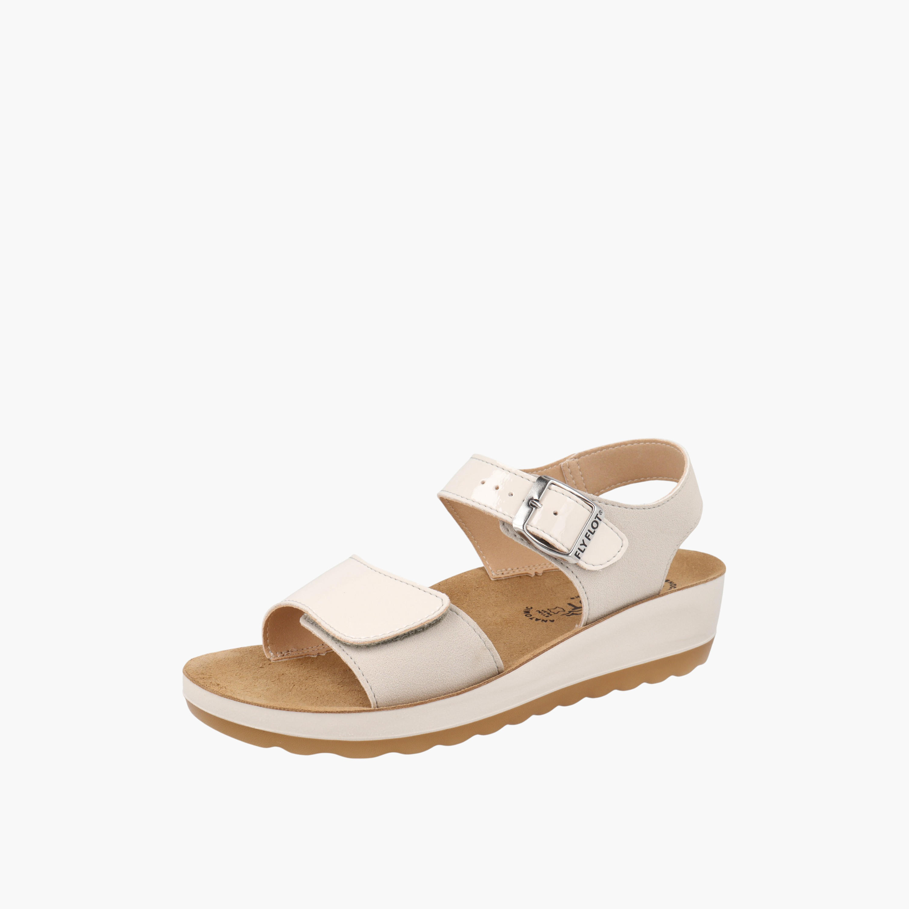 صندل بكعب ويدج وبحزام سادة وإبزيم إغلاق من فلاي فلوت-women-shoes-sandals-heeled-image-1
