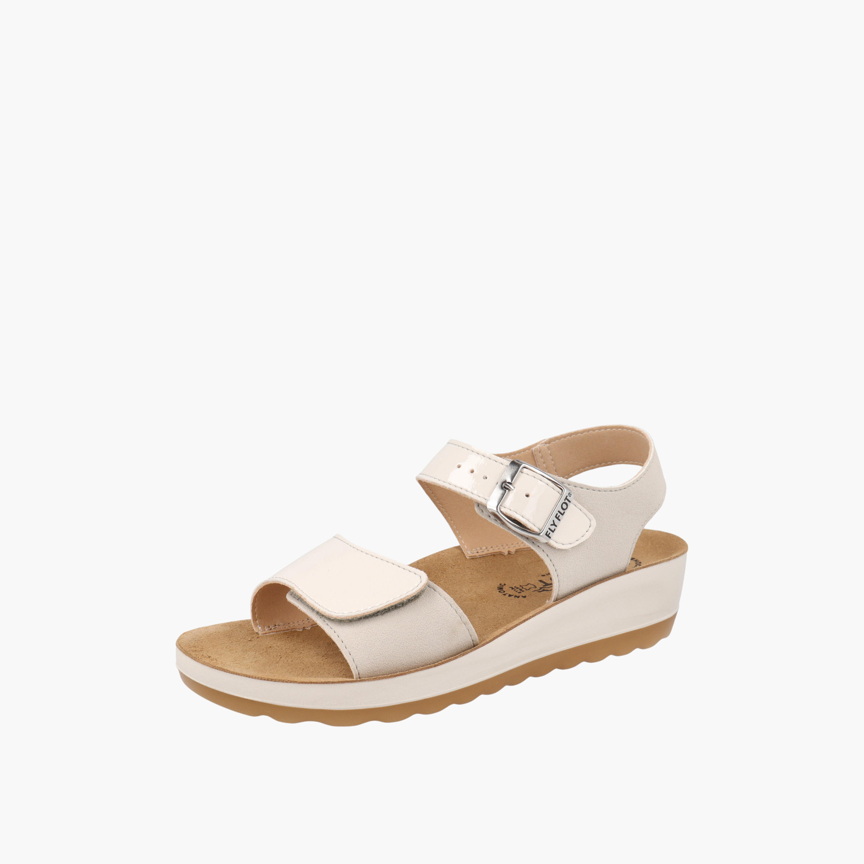 صندل بكعب ويدج وبحزام سادة وإبزيم إغلاق من فلاي فلوت-women-shoes-sandals-heeled-image-5