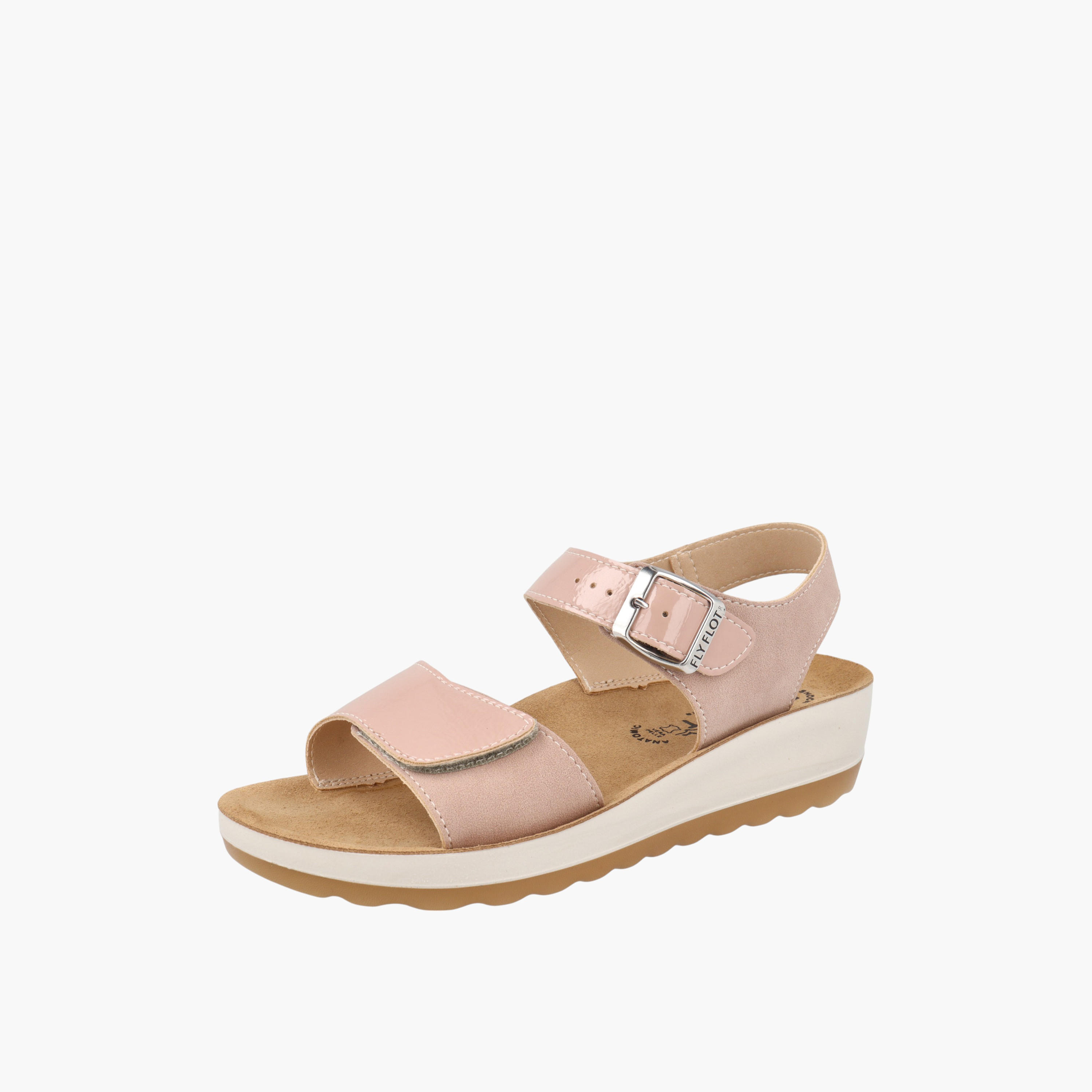 FlyFlot Solid Strap Sandals with Wedge Heels and Buckle Closure-women-shoes-sandals-heeled-image-1