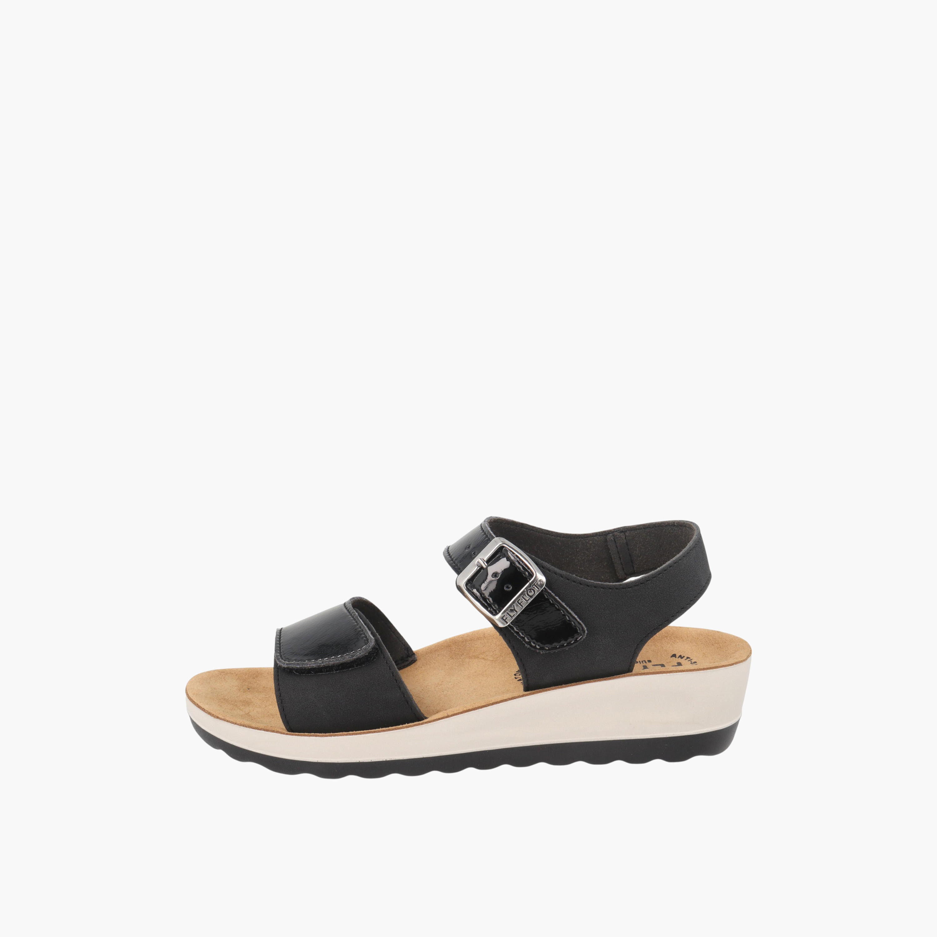 صندل بكعب ويدج وبحزام سادة وإبزيم إغلاق من فلاي فلوت-women-shoes-sandals-heeled-image-4