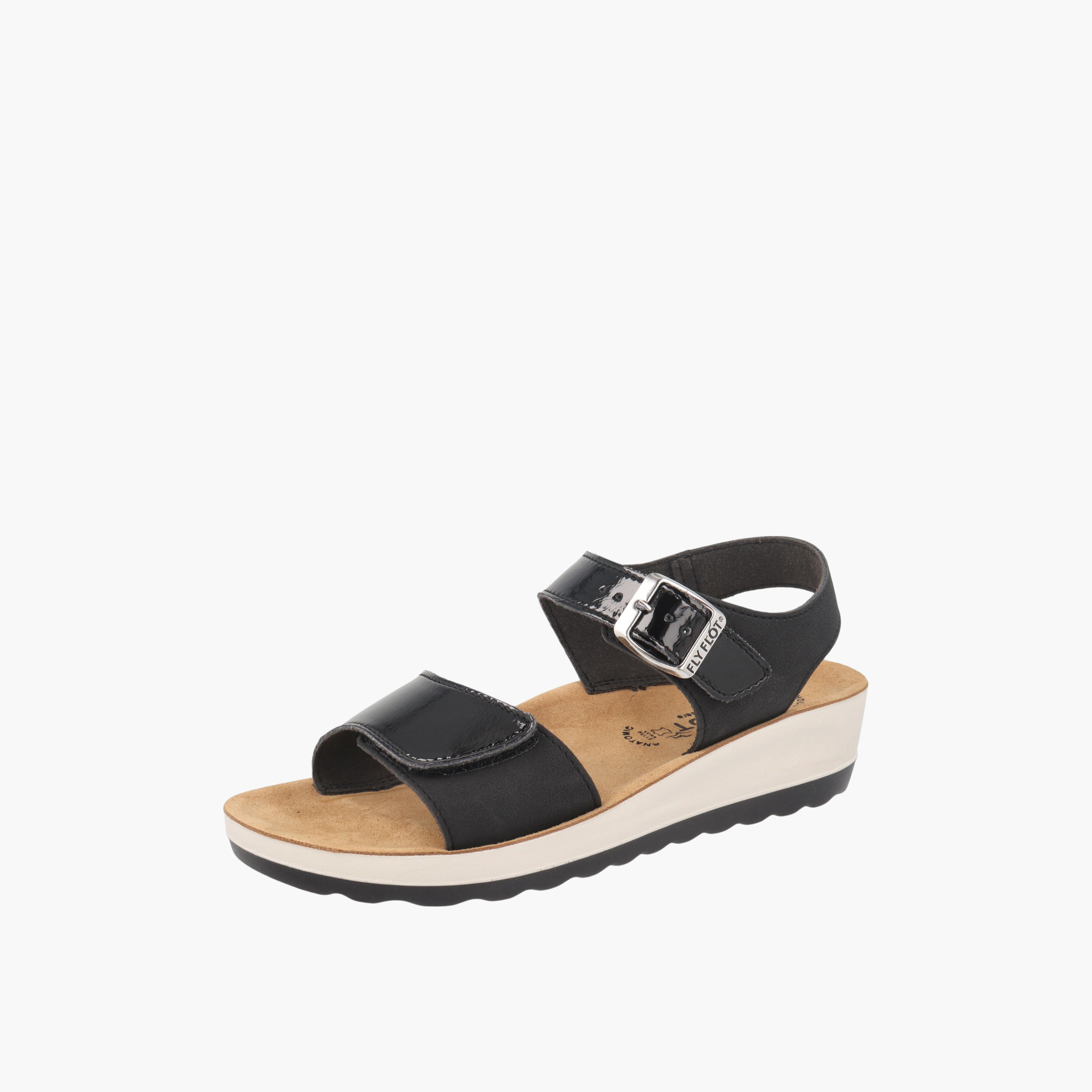 صندل بكعب ويدج وبحزام سادة وإبزيم إغلاق من فلاي فلوت-women-shoes-sandals-heeled-image-5