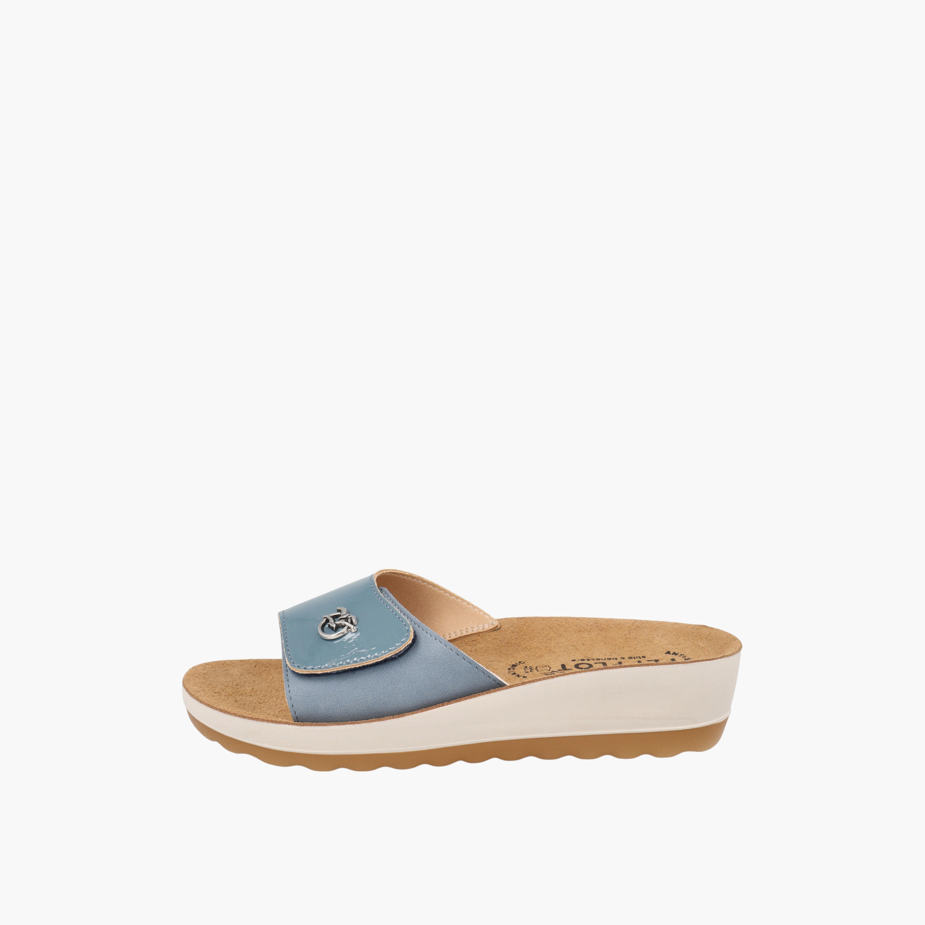 FlyFlot Logo Accent Slip-On Sandals with Wedge Heels-women-shoes-sandals-heeled-image-2
