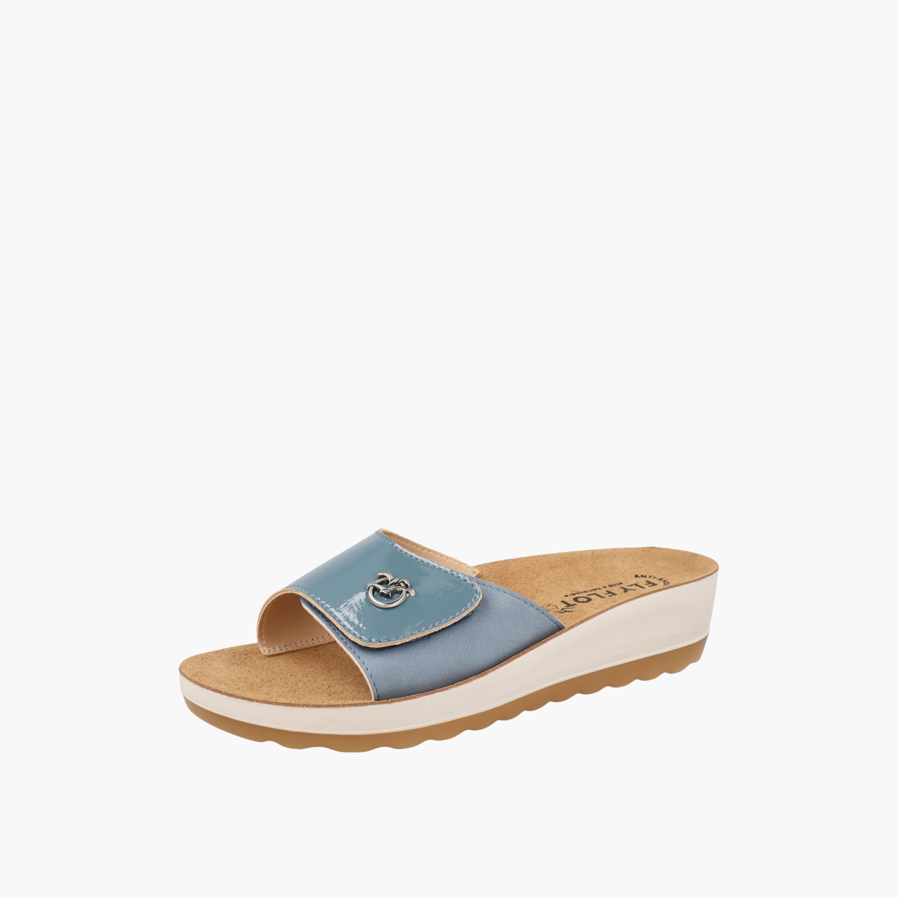 FlyFlot Logo Accent Slip-On Sandals with Wedge Heels-women-shoes-sandals-heeled-image-4